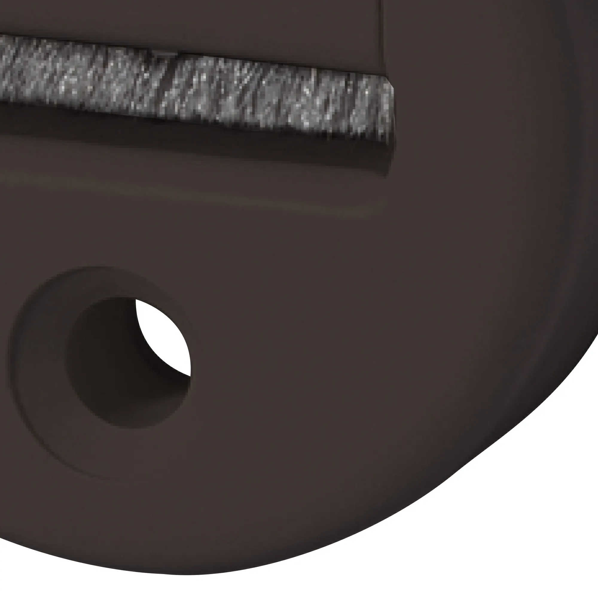 Guida a nastro rotonda con inserto a setole integrato e apertura per foro