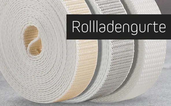 Rollen von Rollladengurten in verschiedenen Ausführungen