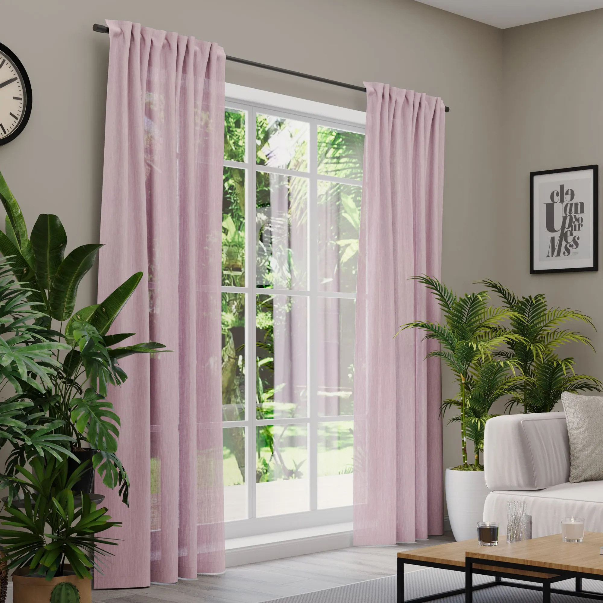 Premium Line Gardinen und Vorhänge | Eco Heaven, halbtransparent, rosa 