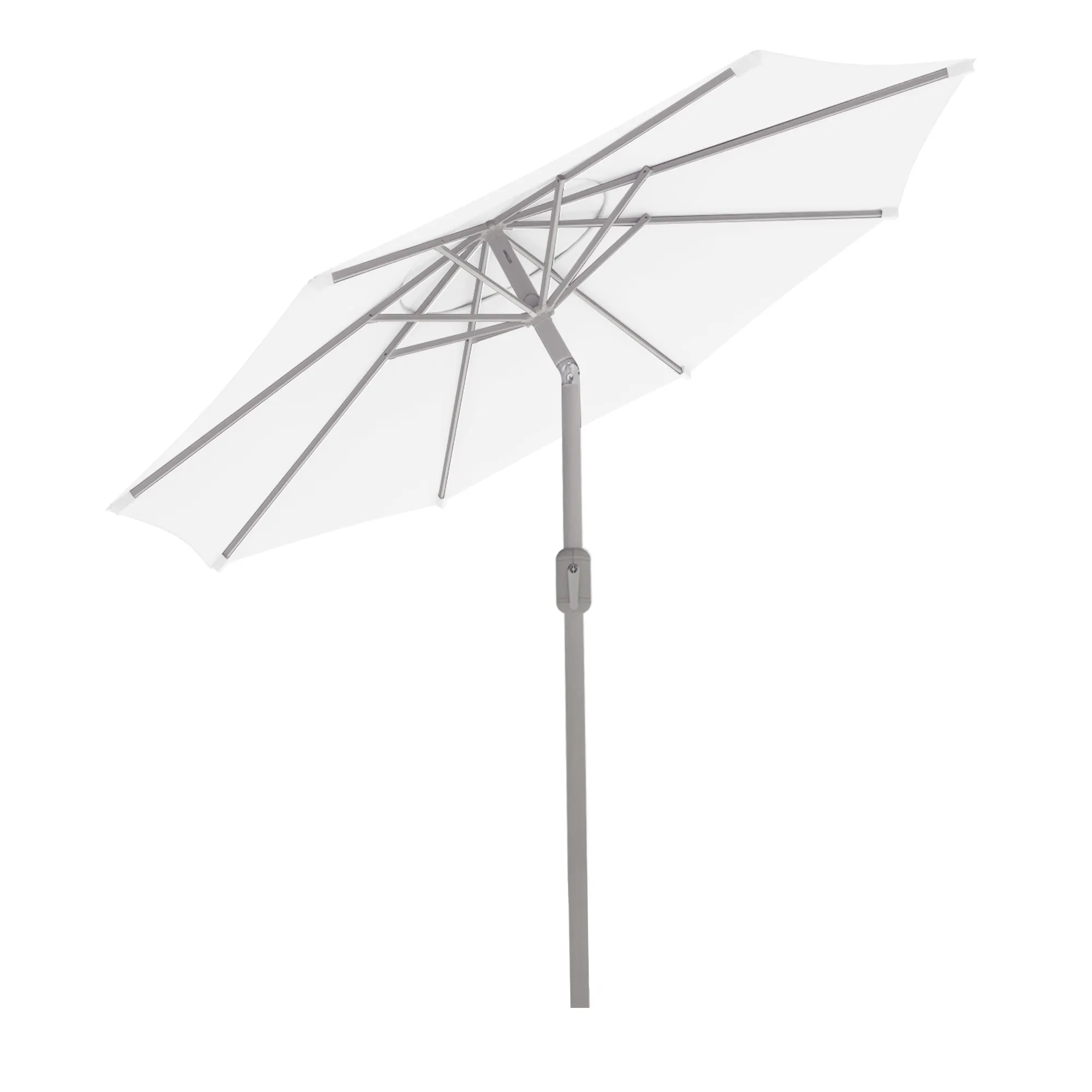 Parasol interpara | 3,5 m, rond, biały | stelaż, srebrny
