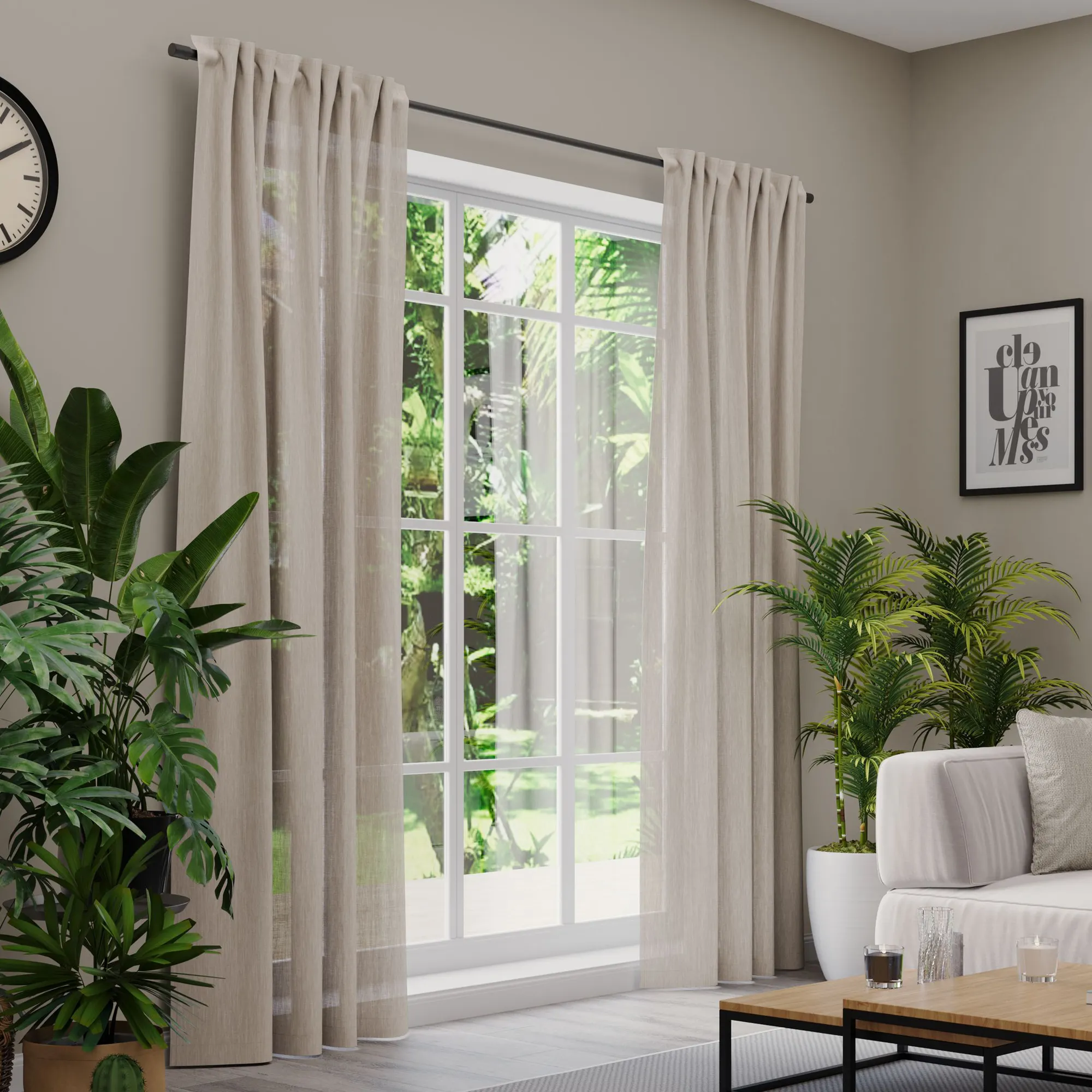 Premium Line Gardinen und Vorhänge | Eco Heaven, halbtransparent, beige