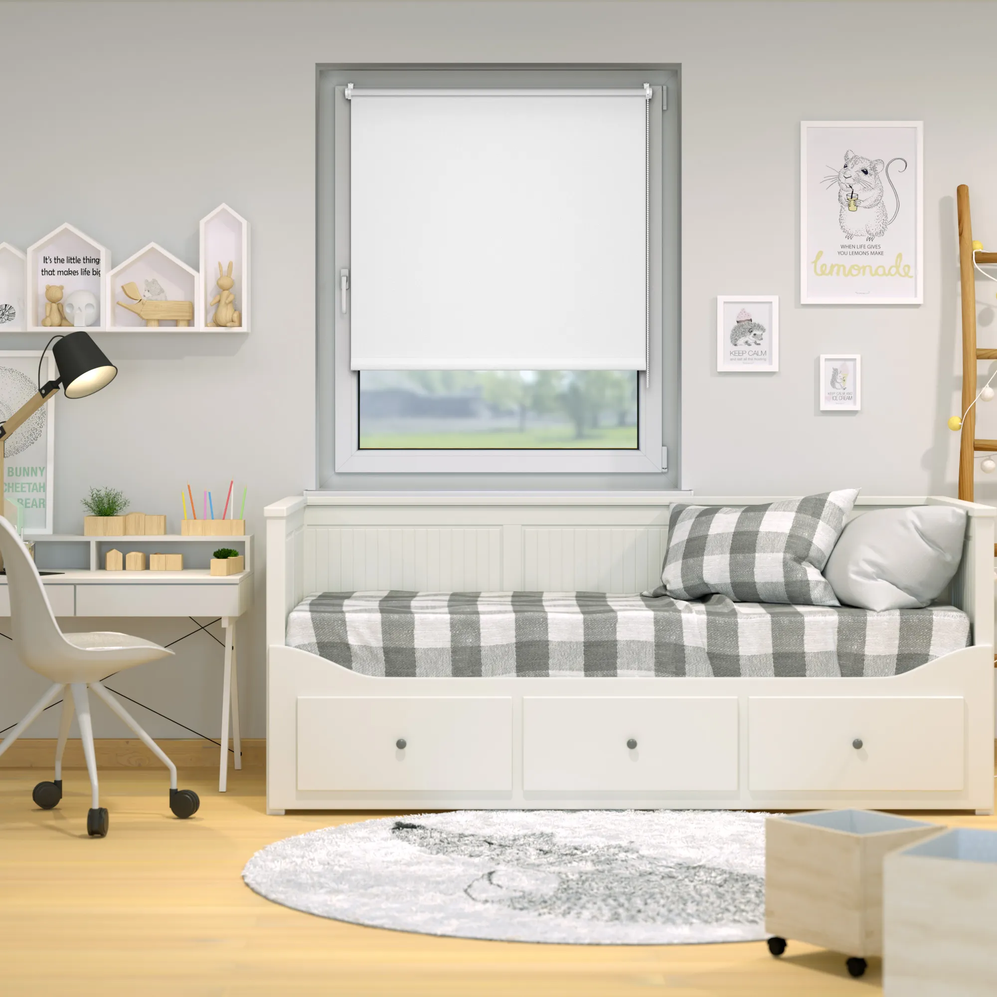 Estor Enrollable Opaco Tenebra | 35 x 160 cm, blanco