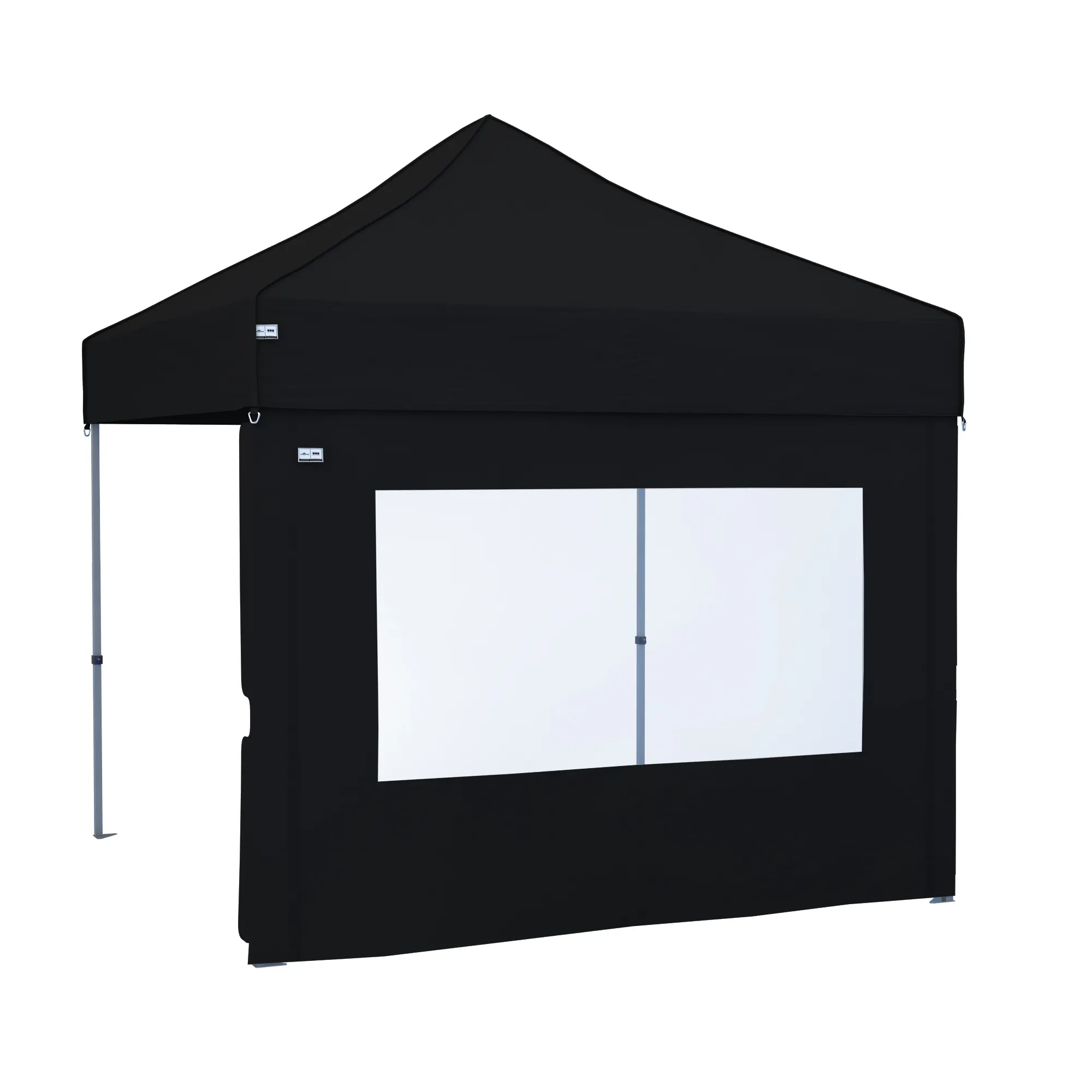 Pared con ventana para gazebo plegable PRO 40 | 4 m, negro