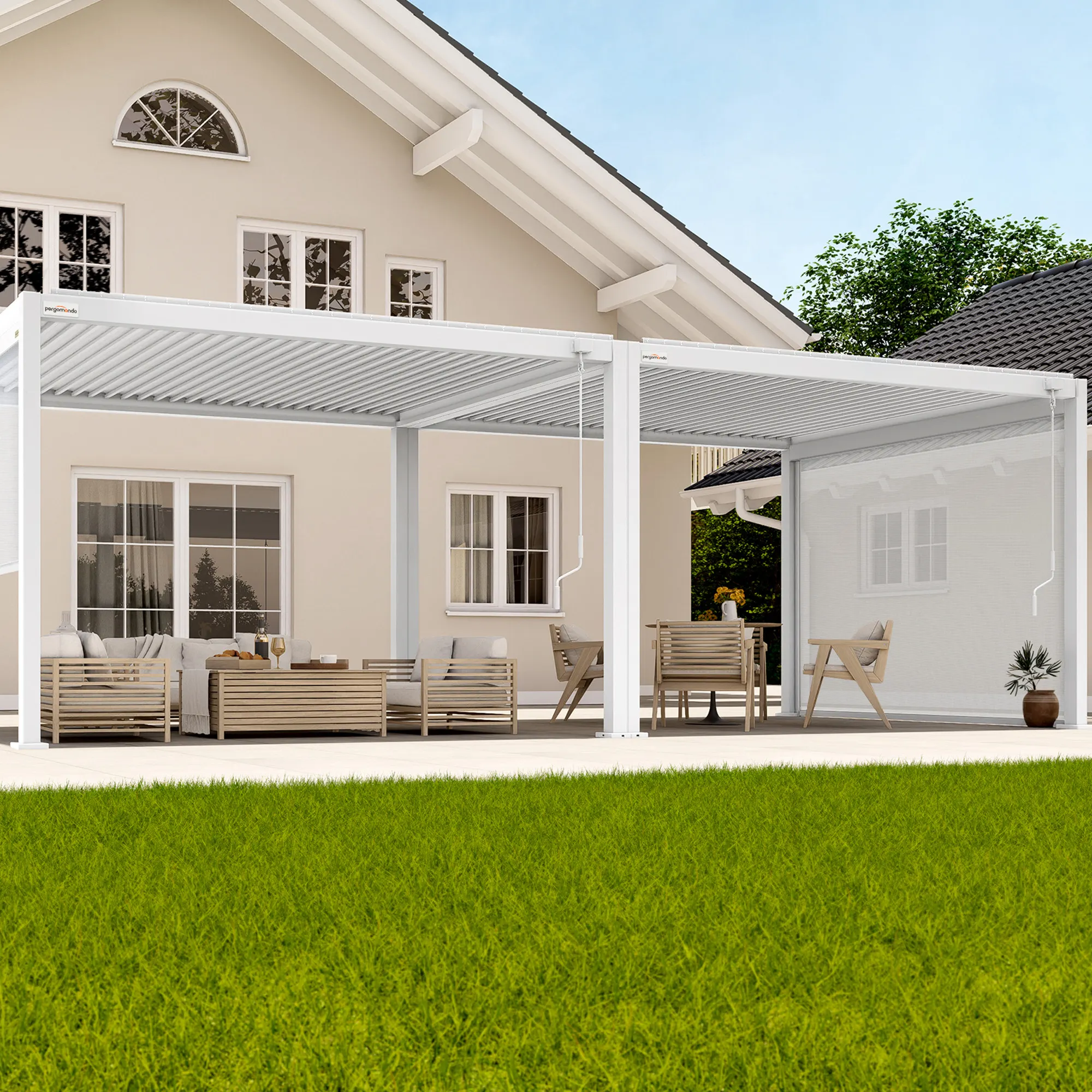 Pergola aluminiowa | 3 x 8 m, biały