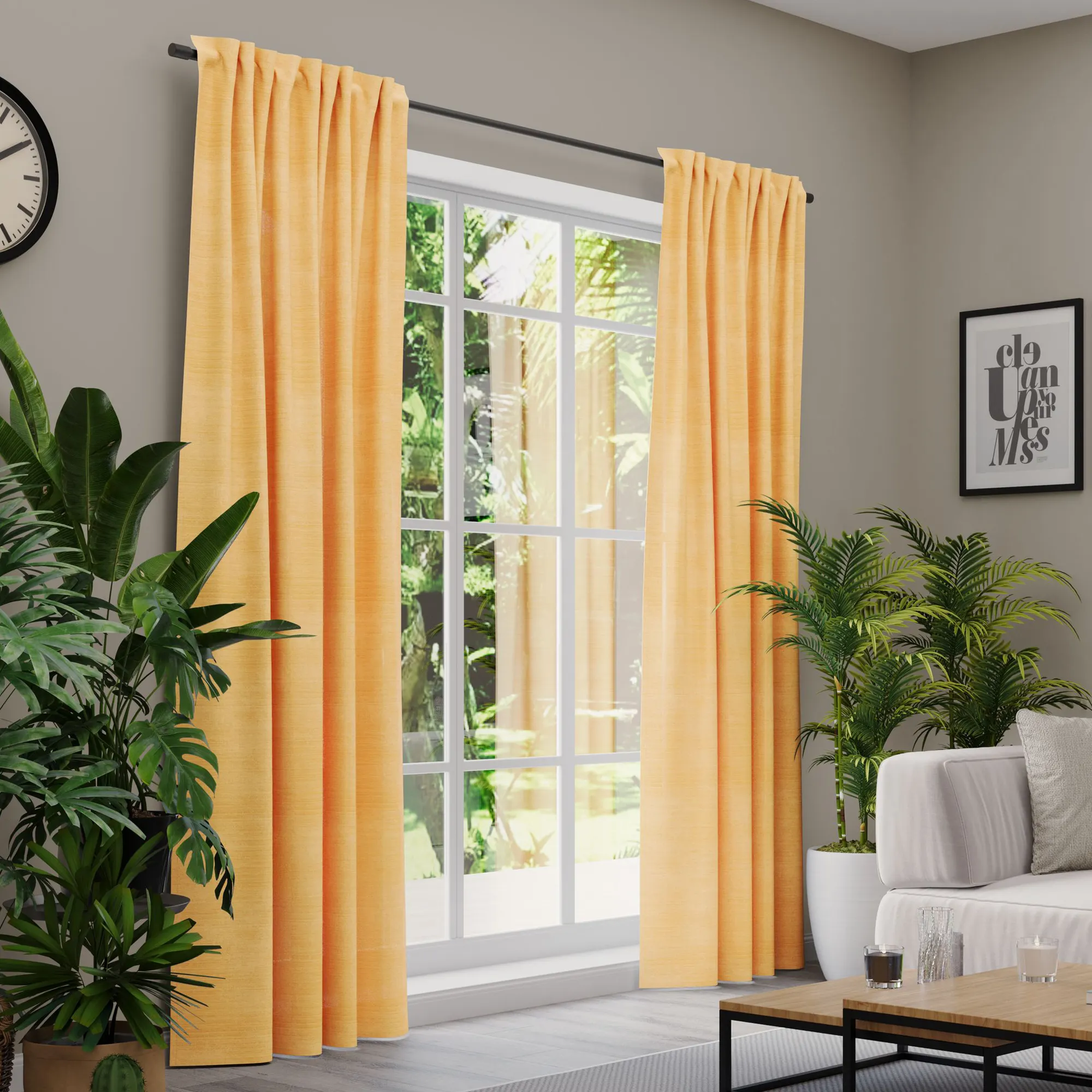 Premium Line Gardinen und Vorhänge | Velvet, blickdicht, gelb 