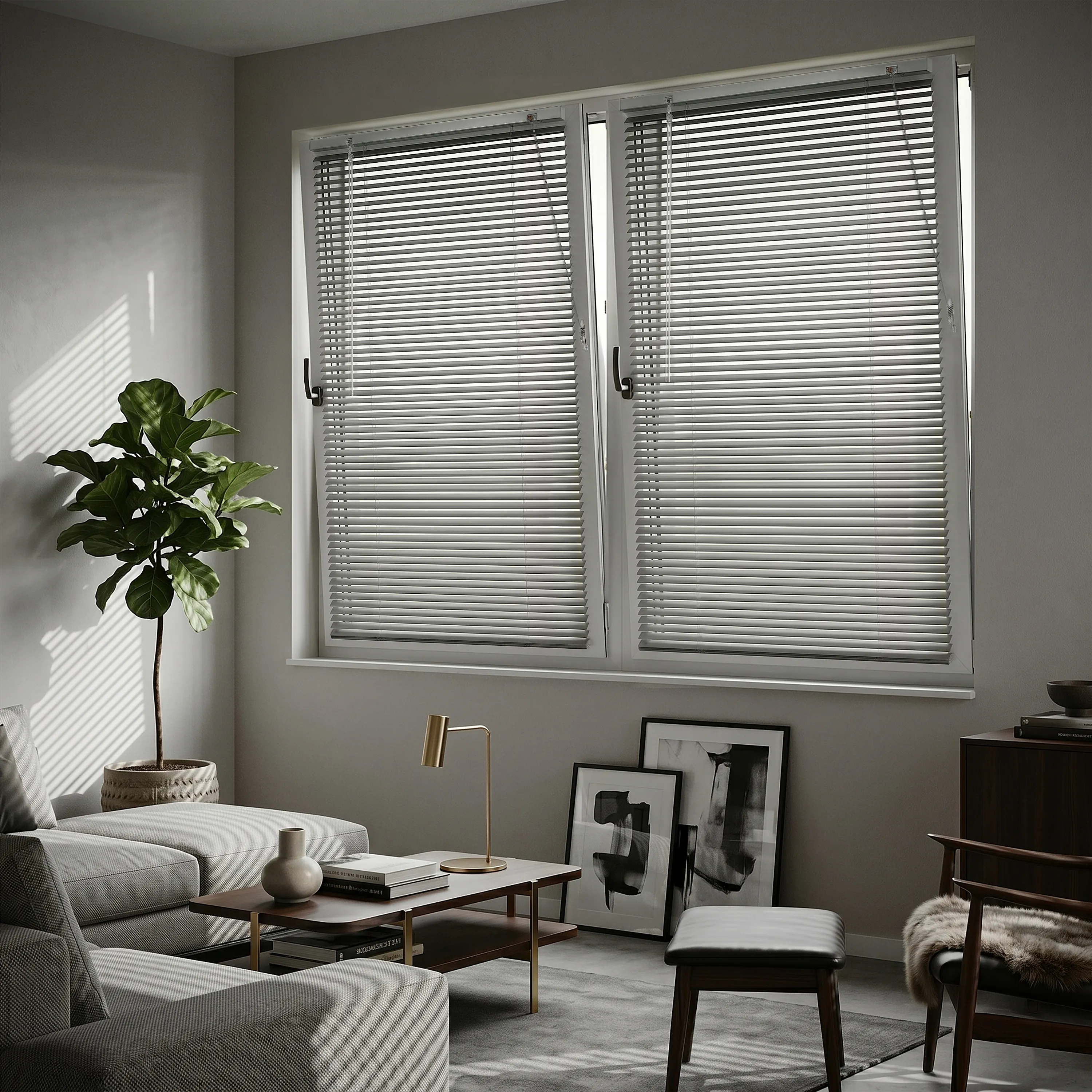 Veneziana in alluminio LightLess Prime | 25 mm, oscurante, 50 x 130 cm, argento opaco