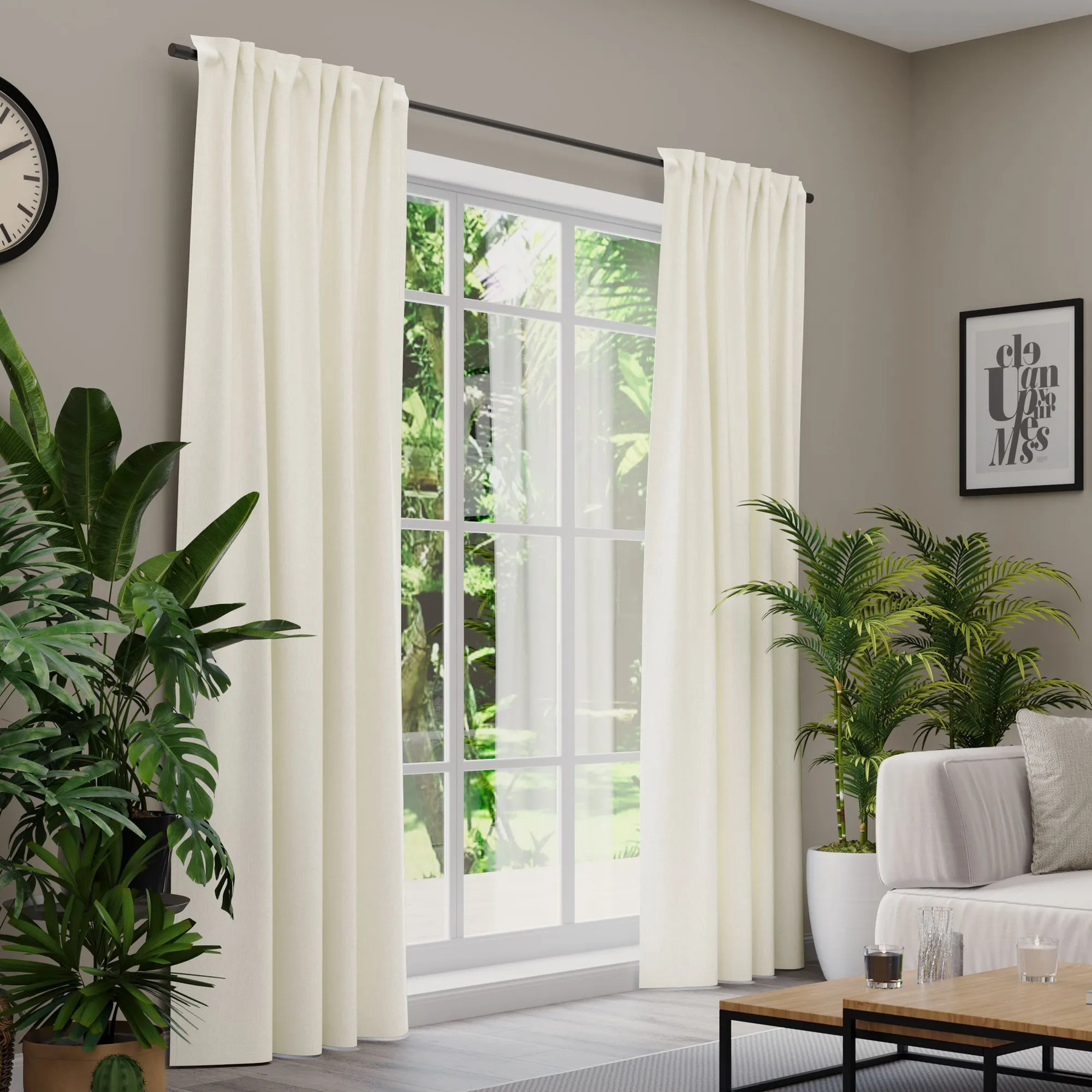 Premium Line Gardinen und Vorhänge | Eco Structure, blickdicht, weiß 