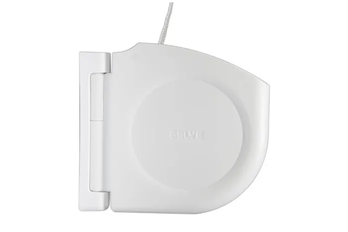 Avvolgitore design esterno con sistema a cerniera | bianco / con 5 m di cinghia