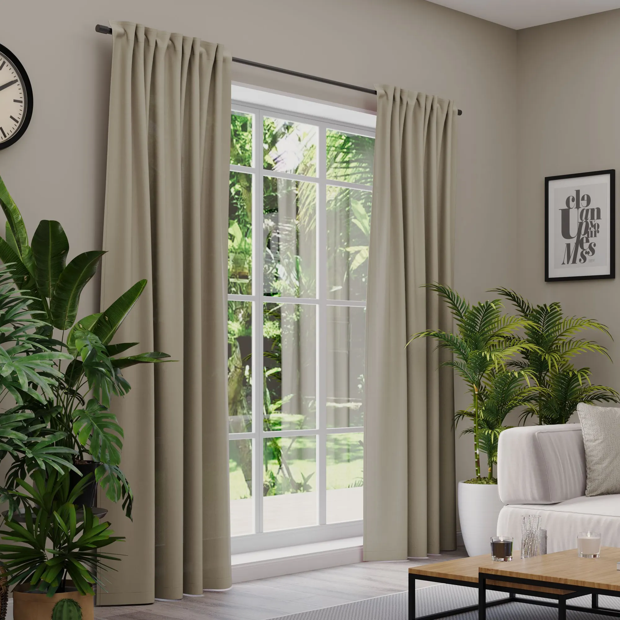 Premium Line Gardinen und Vorhänge | Even, blickdicht, beige