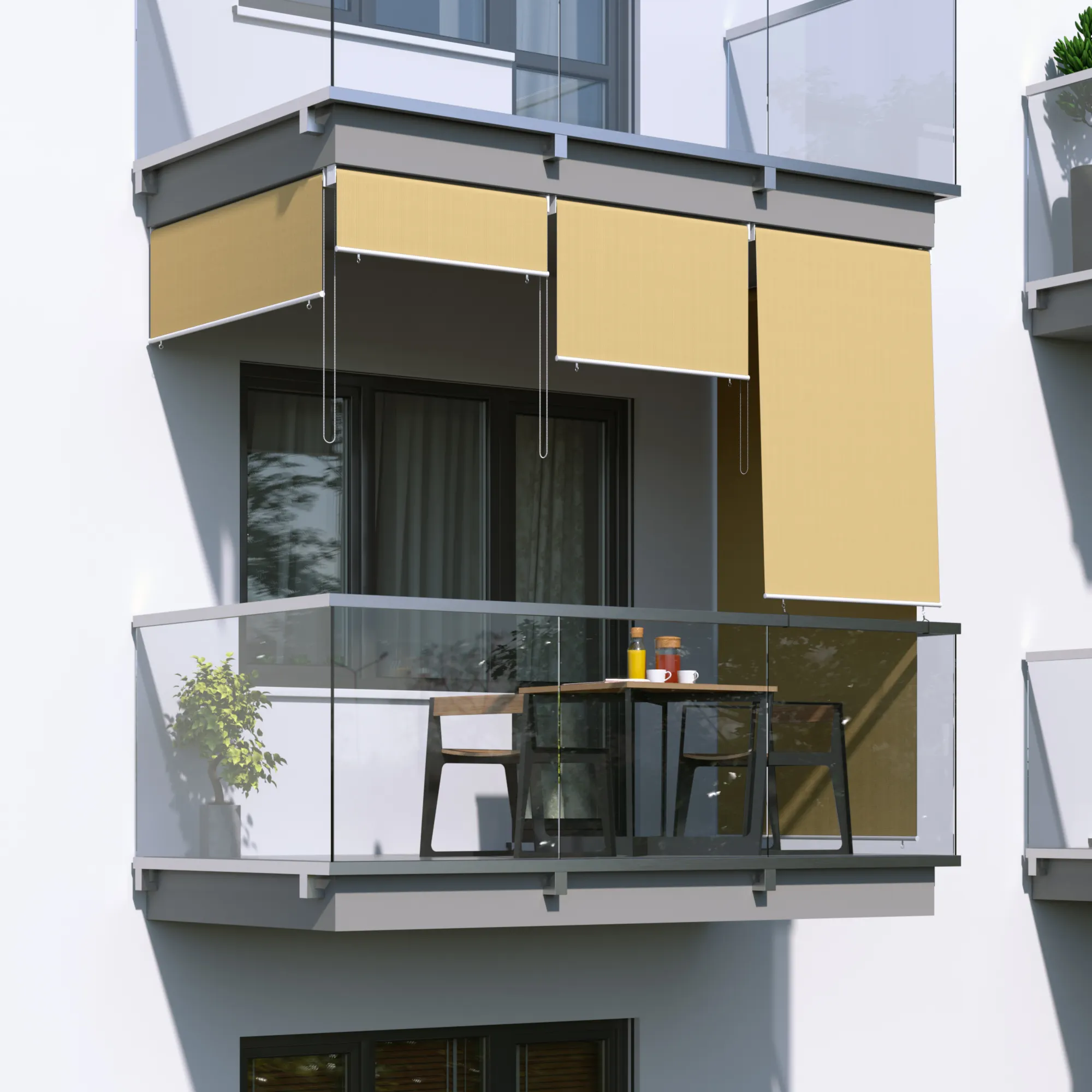 Store extérieur vertical pour balcon | 140 x 240 cm, sable