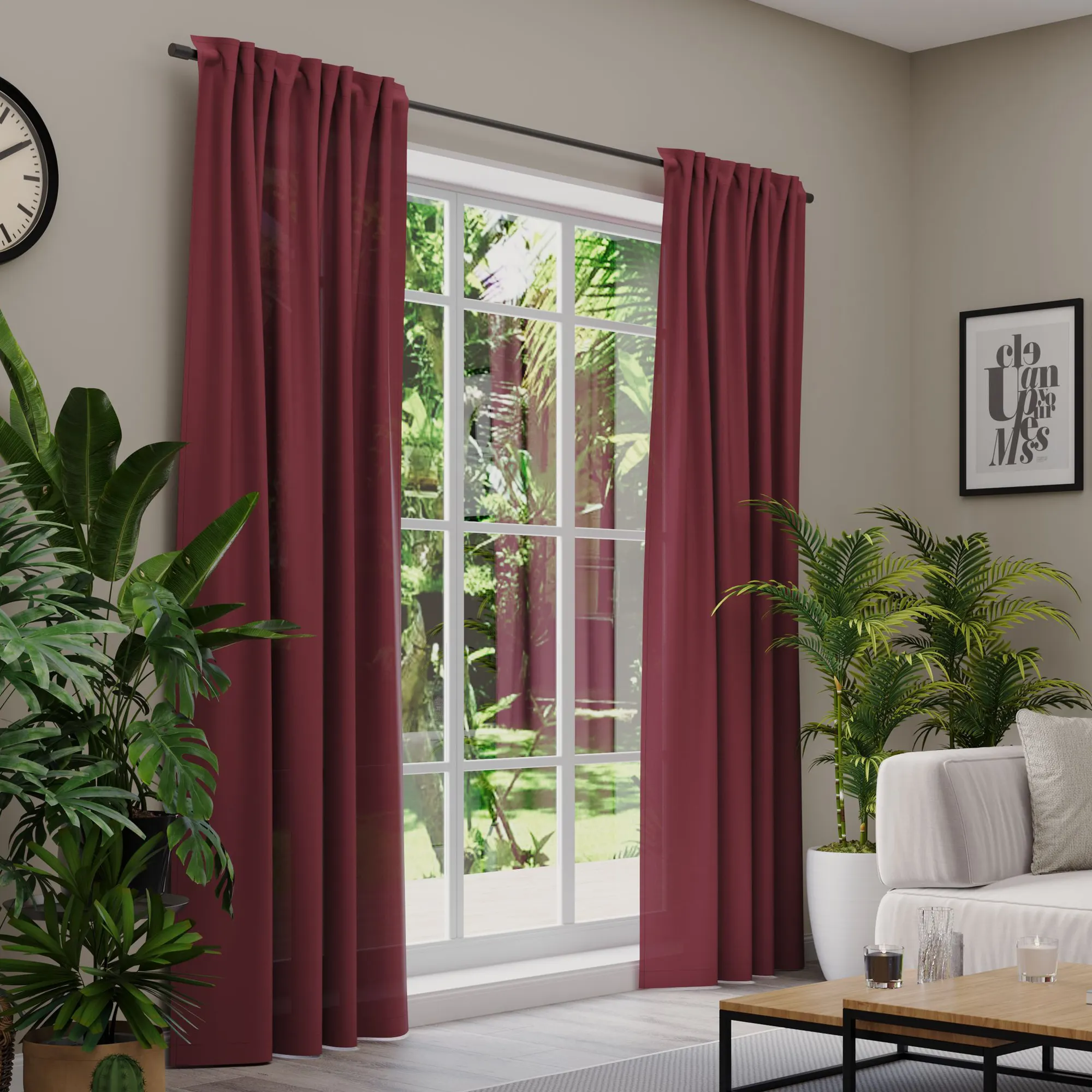 Premium Line Gardinen und Vorhänge | Even, blickdicht, bordeaux 