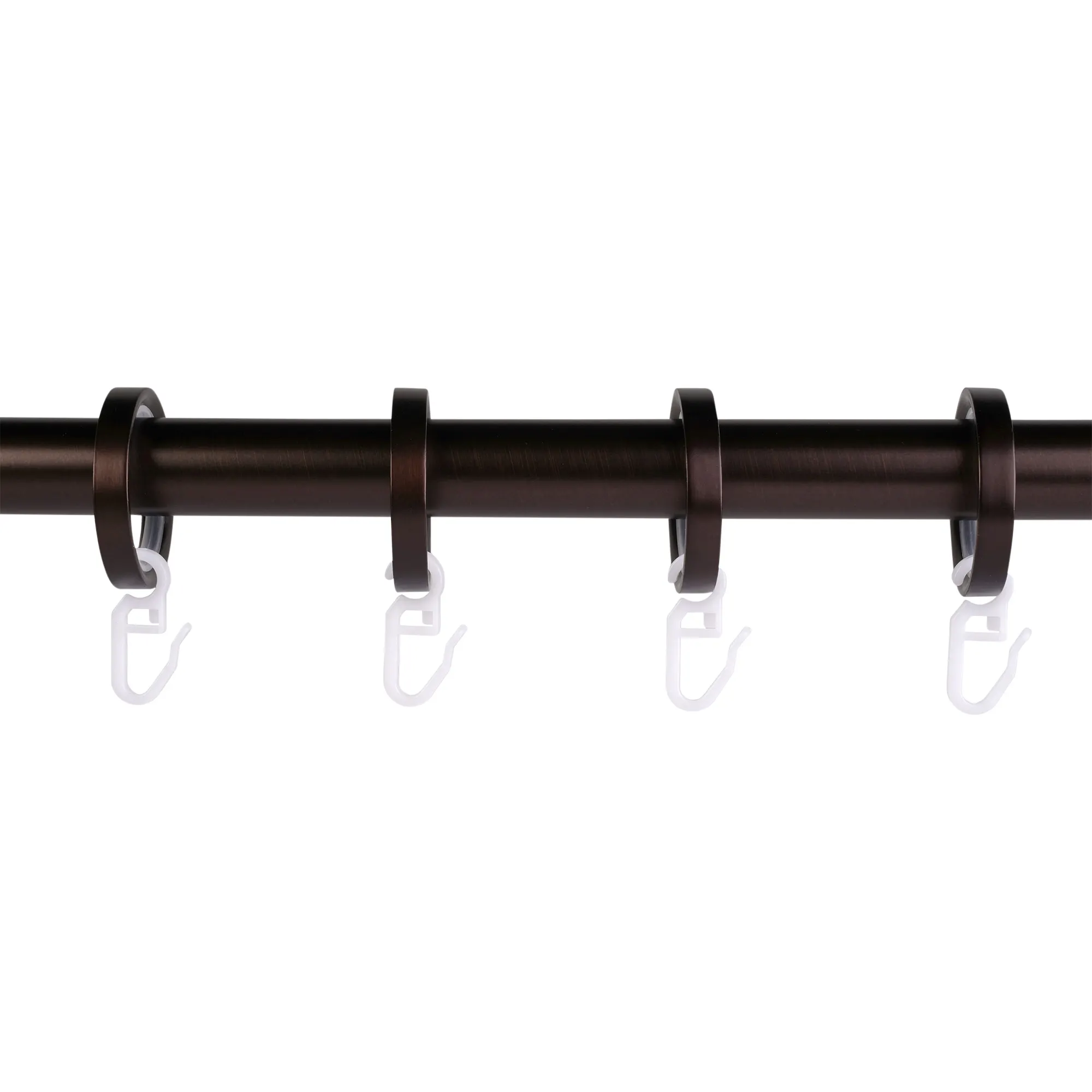 Asta per tende con anelli piatti e ganci per pieghe per fissare le tende