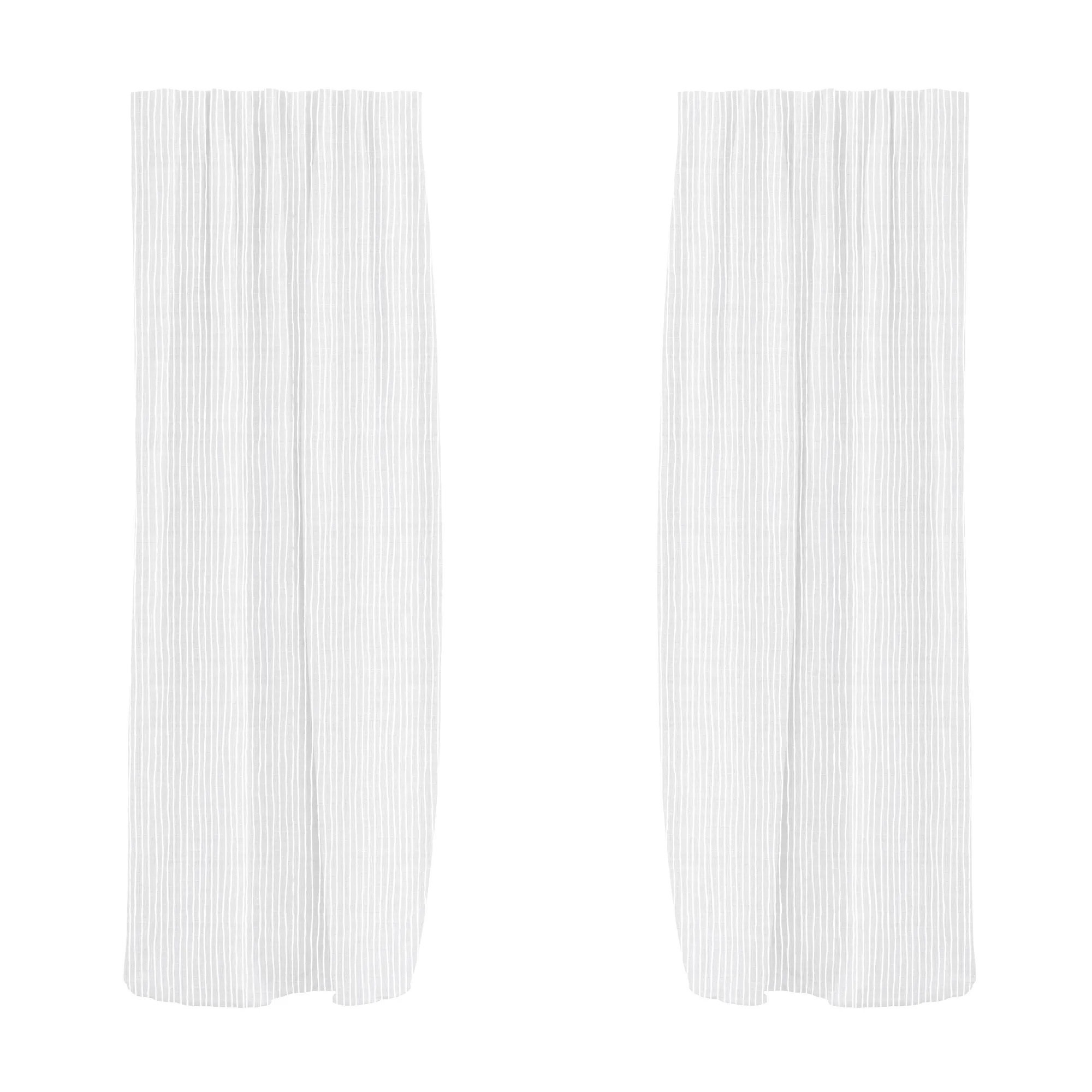 Tenda con nastro a passante e linee verticali, due pannelli, funzionale e decorativa