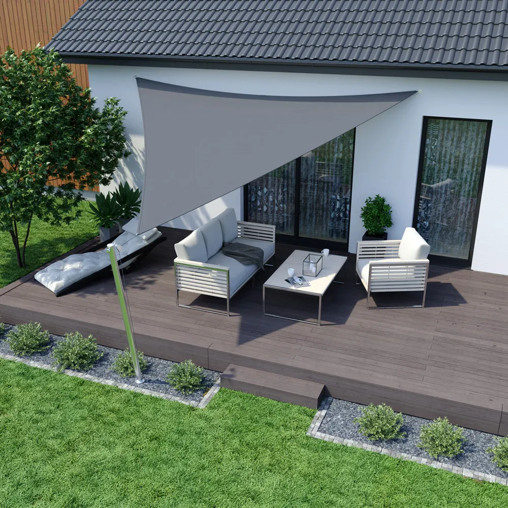 Voile d'ombrage - Polyester / Imperméable | 4,0 x 4,0 x 4,0 m, triangulaire, anthracite