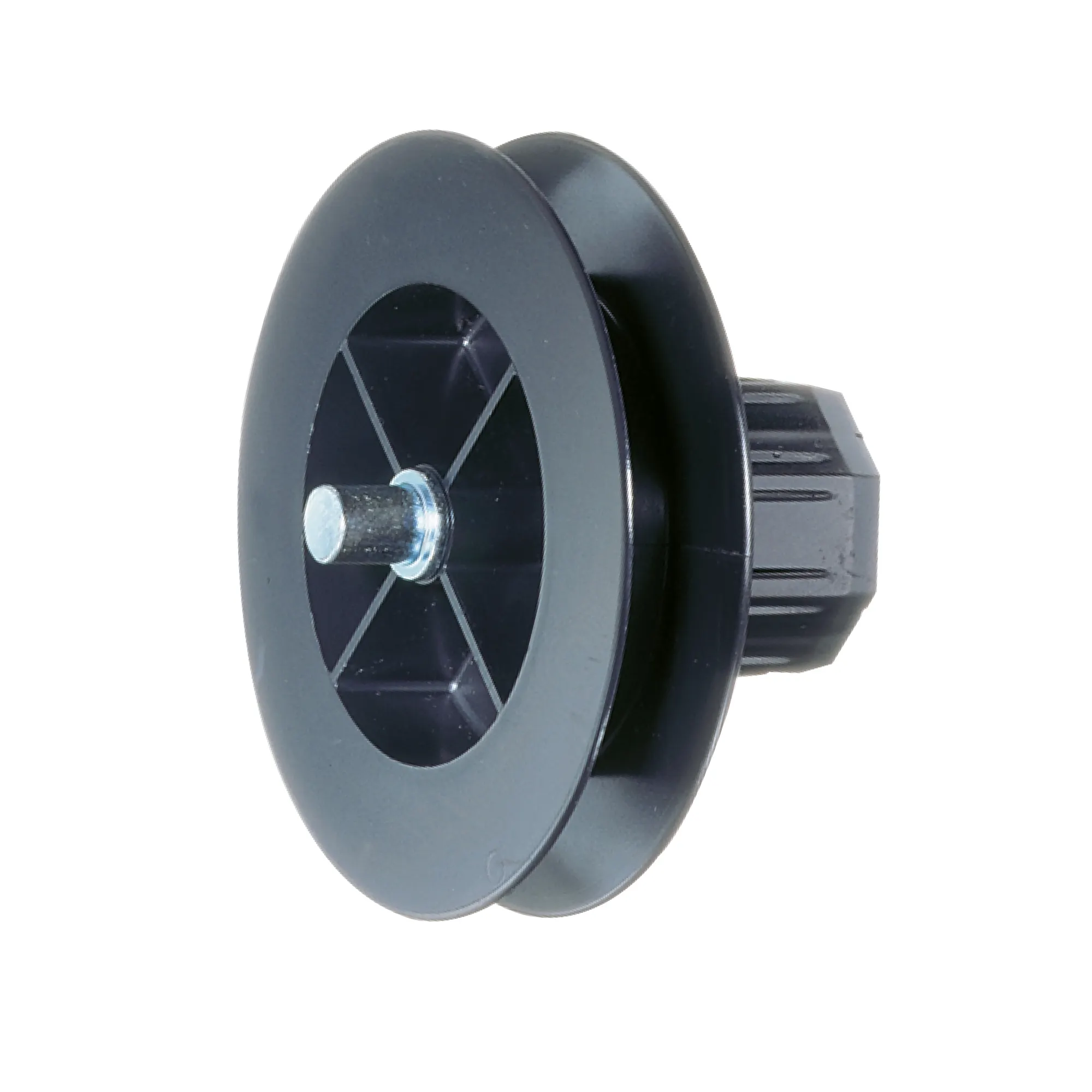 Disque de sangle avec capsule à rouleau pour axe de volet roulant Arbre octogonal SW40 KURZ | Ø 114 mm / Goupille d’axe extérieure