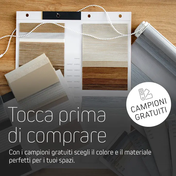 Campioni gratuiti di tende e tessuti, richiedili online.