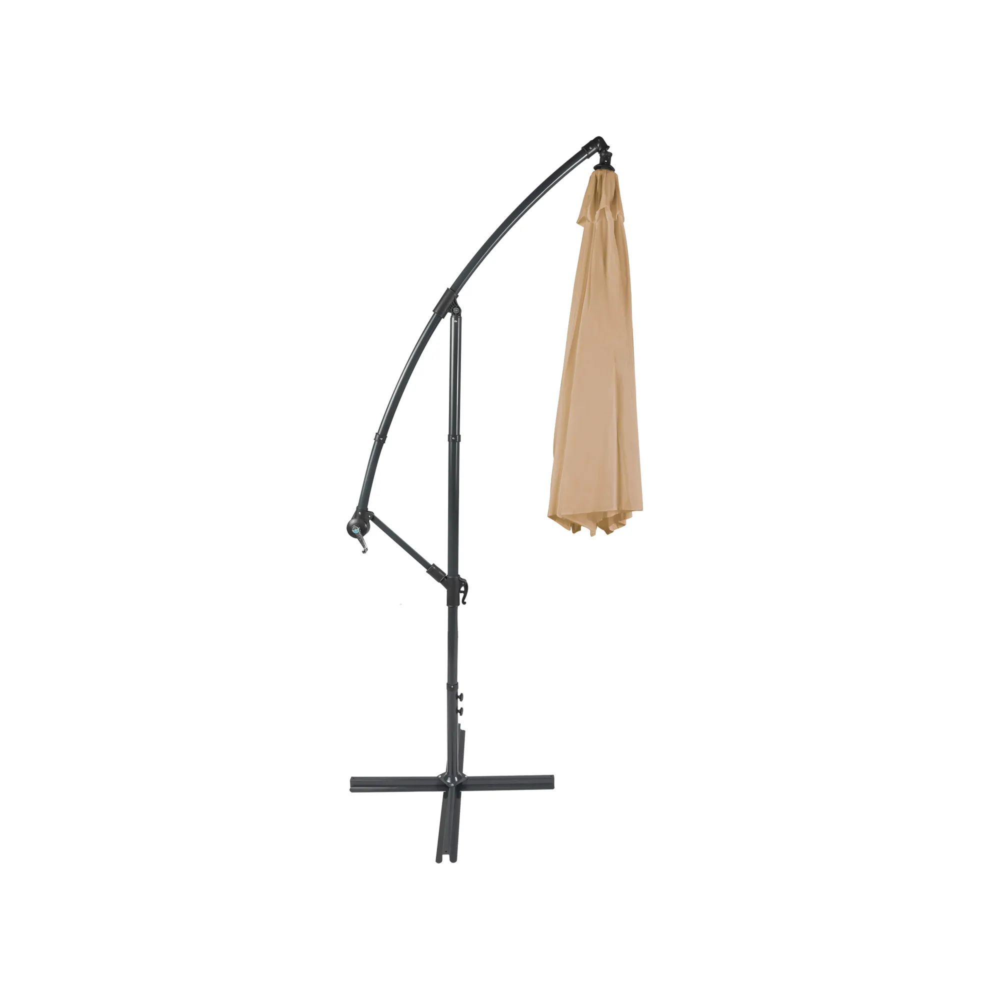 Ombrellone freestanding con struttura curva e telo chiuso