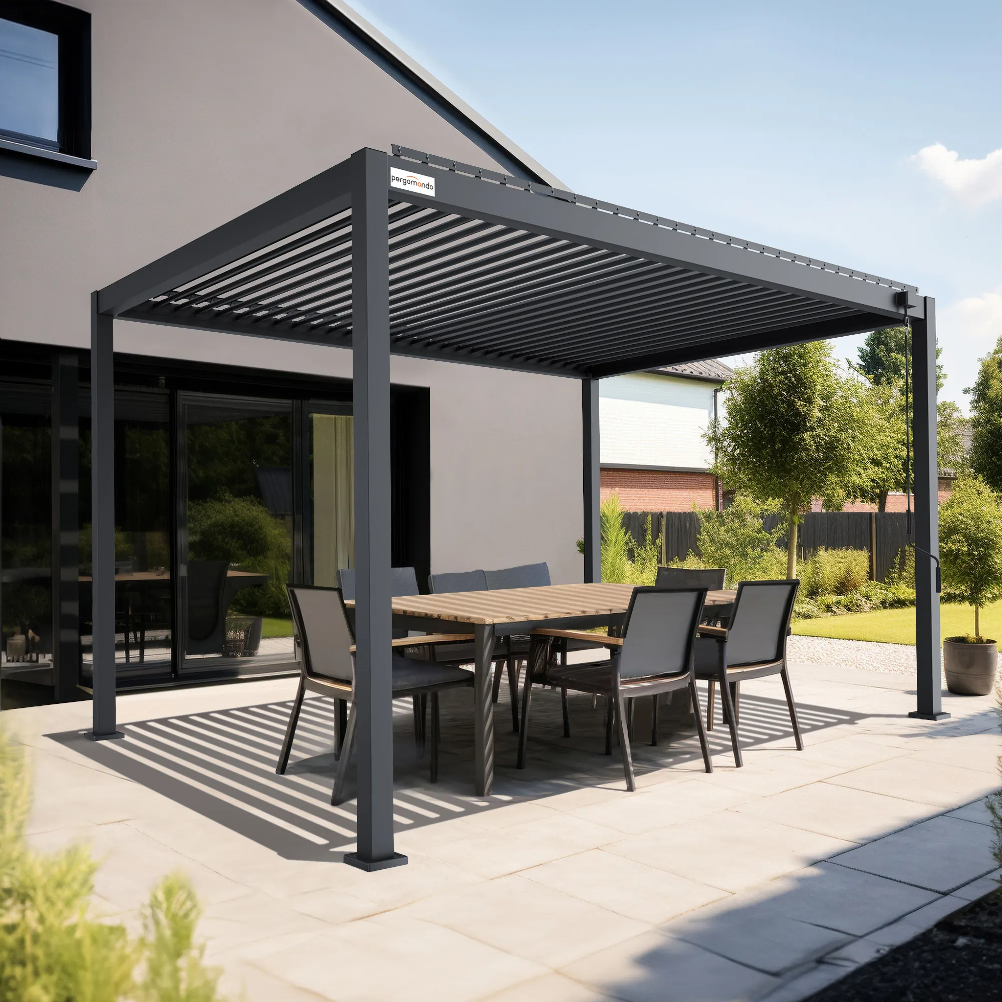 Pergola aluminiowa | 3 x 4 m, antracytowy