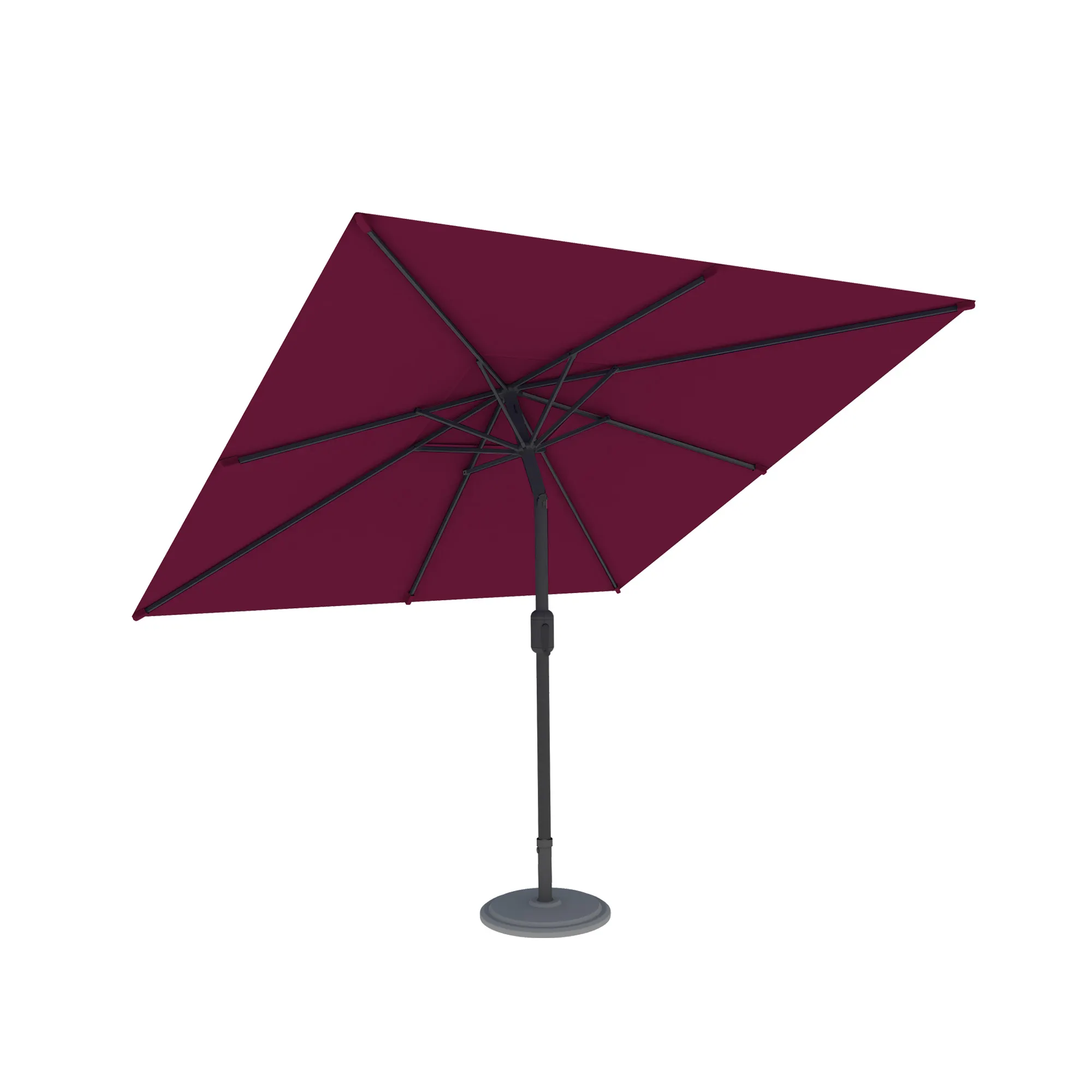 Ombrellone quadrato con base stabile e palo regolabile