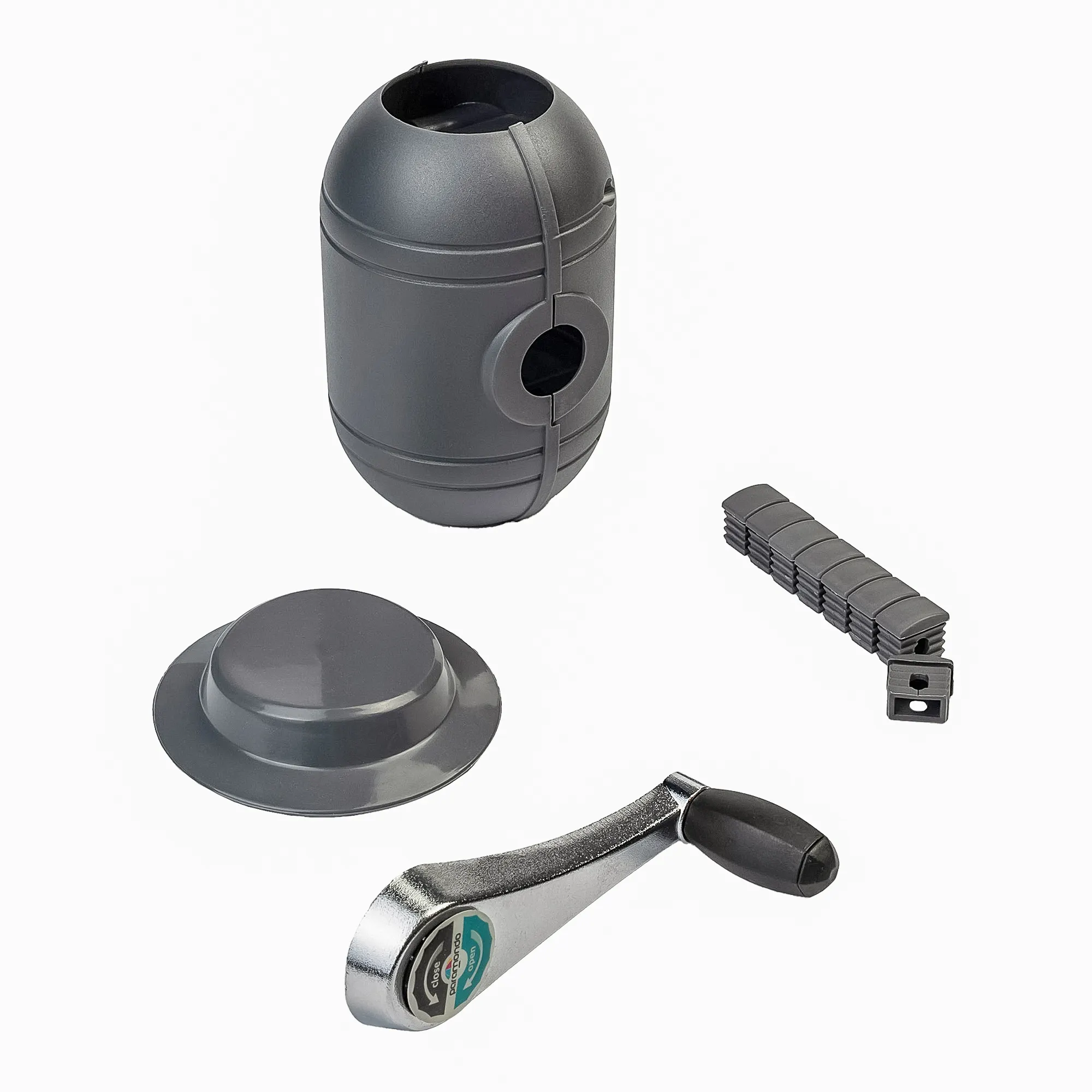 Set di ricambi per ombrello con vari componenti per montaggio e riparazione