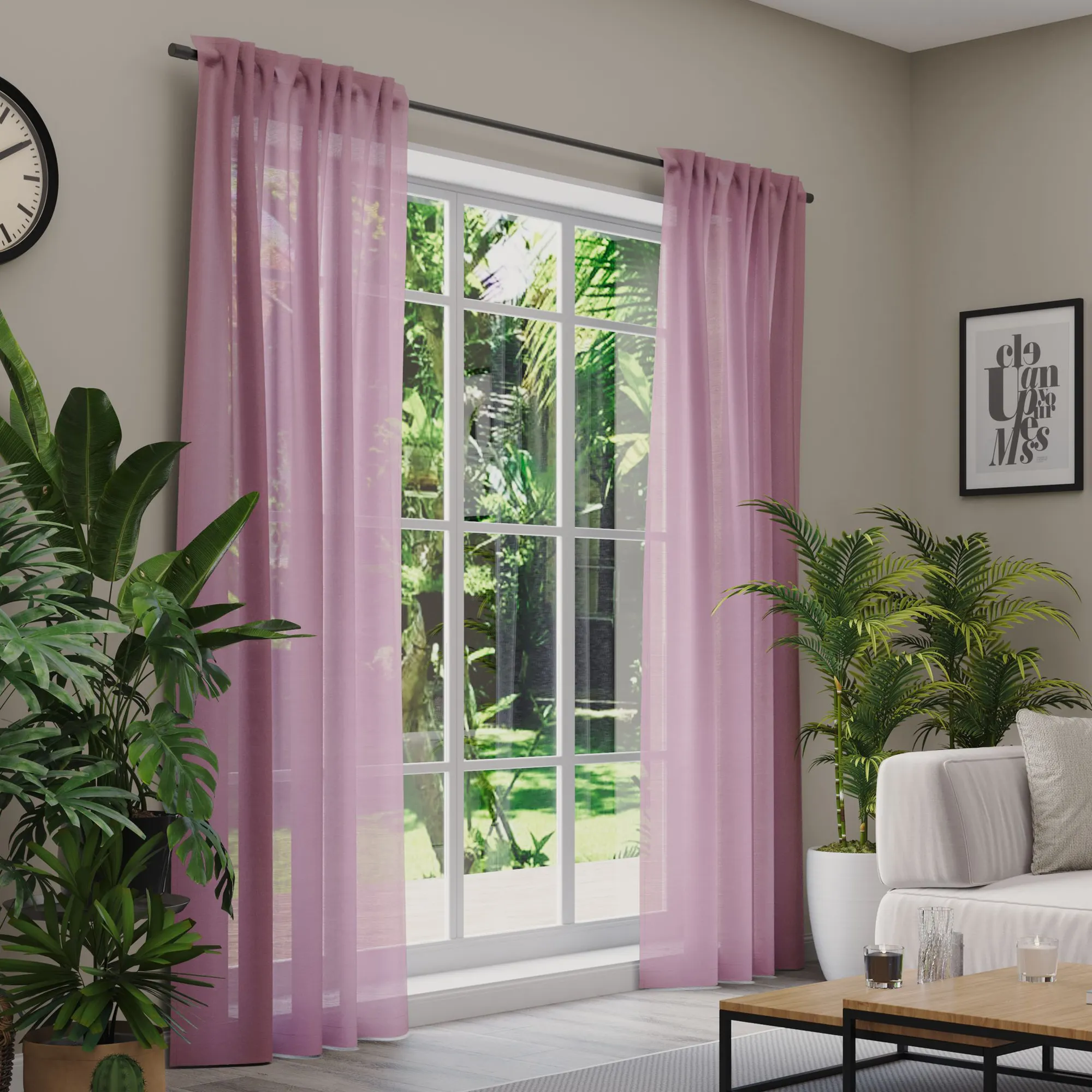 Premium Line Gardinen und Vorhänge | Classic, halbtransparent, lila 