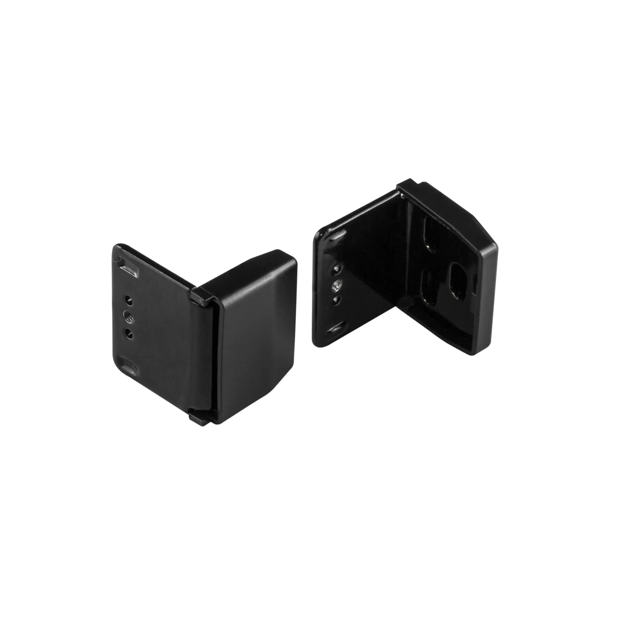 Montagewinkel inkl. Abdeckkappe & Schrauben | schwarz, 2 Stück