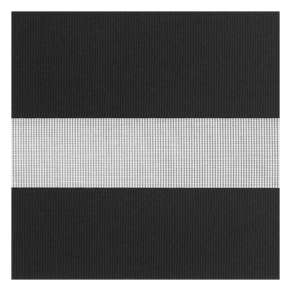 Campioni di tessuto per tende giorno e notte su misura | B151 grigio-nero / semi-trasparente / Binale