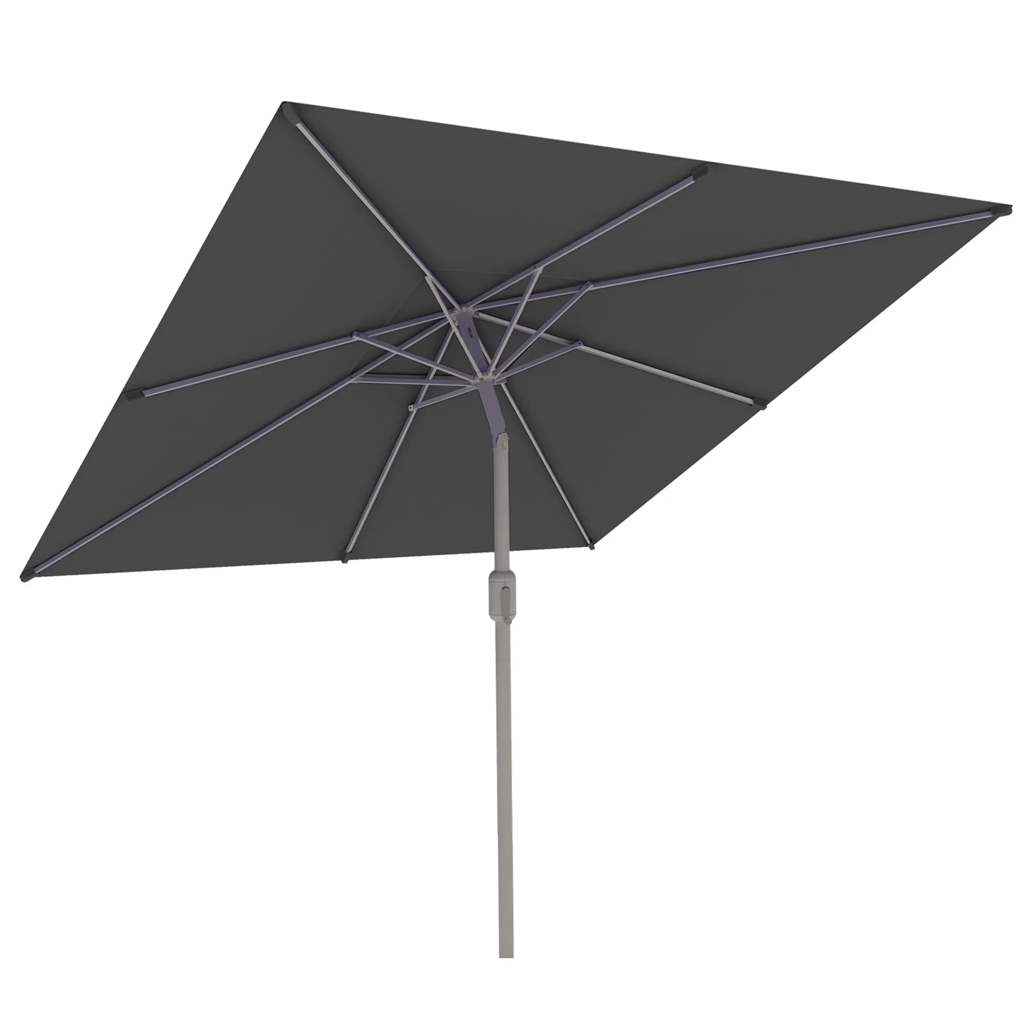 Parasol interpara | 3 x 3 m, carré, gris | armature, argenté