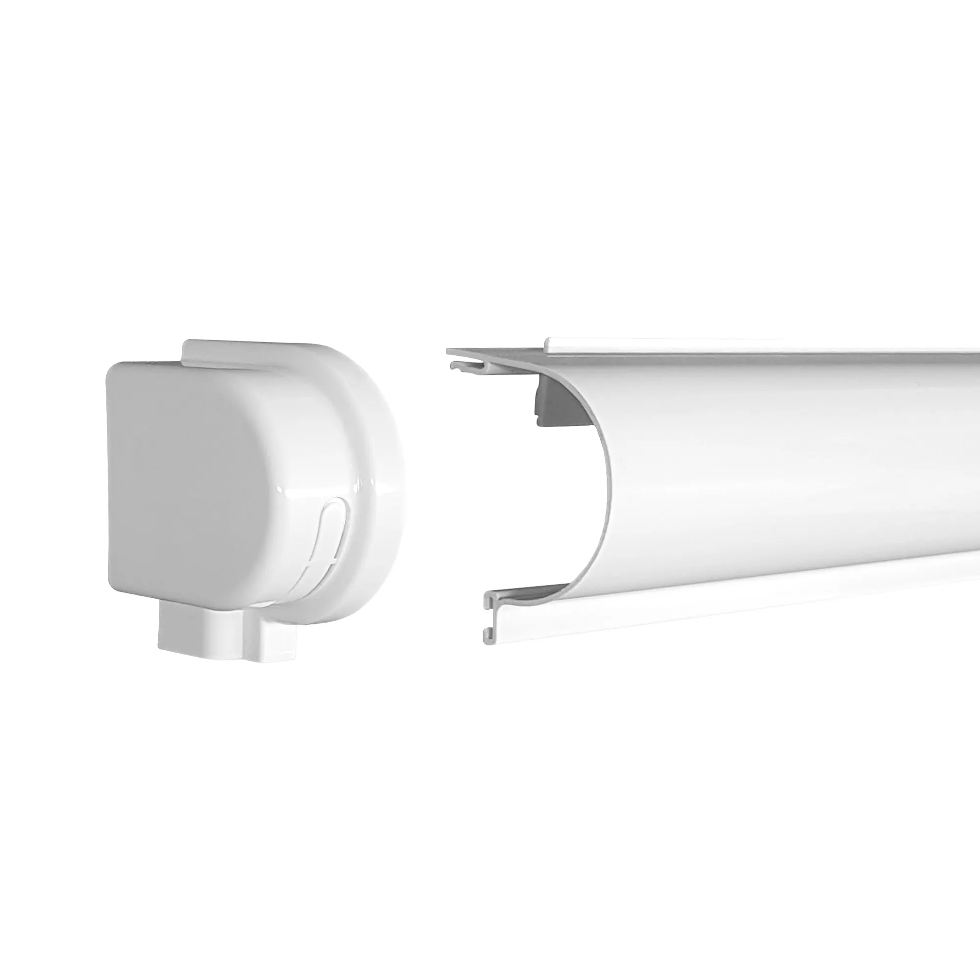 Cassetta per tenda oscurante e tenda termica, composta da involucro e guida