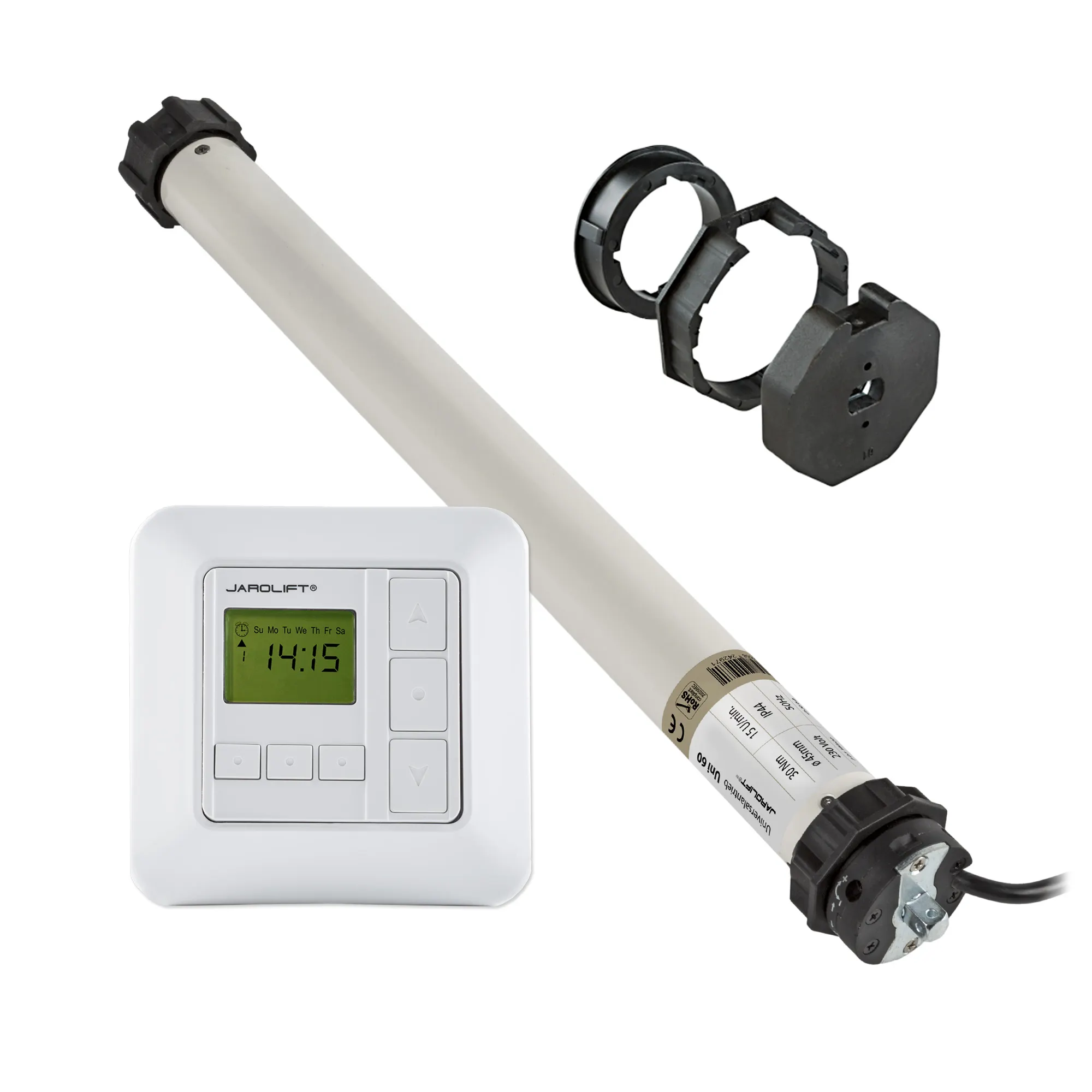 Rollladenmotor Universal | UNI60 (30 Nm / SW60) + Sevenlogic Comfort Funk + Adapter SW70 SLAO70-45