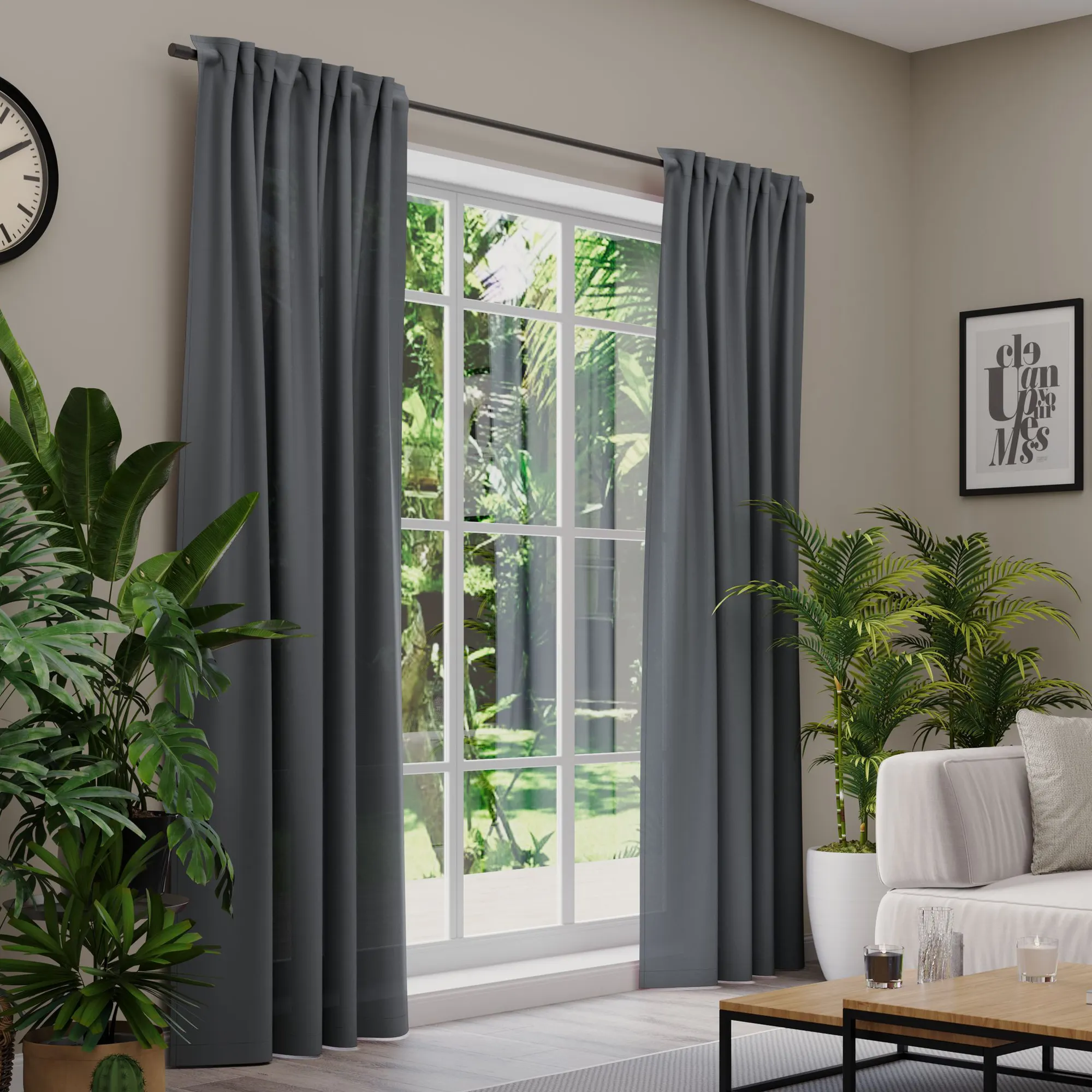 Premium Line Gardinen und Vorhänge | Even, blickdicht, dunkelgrau