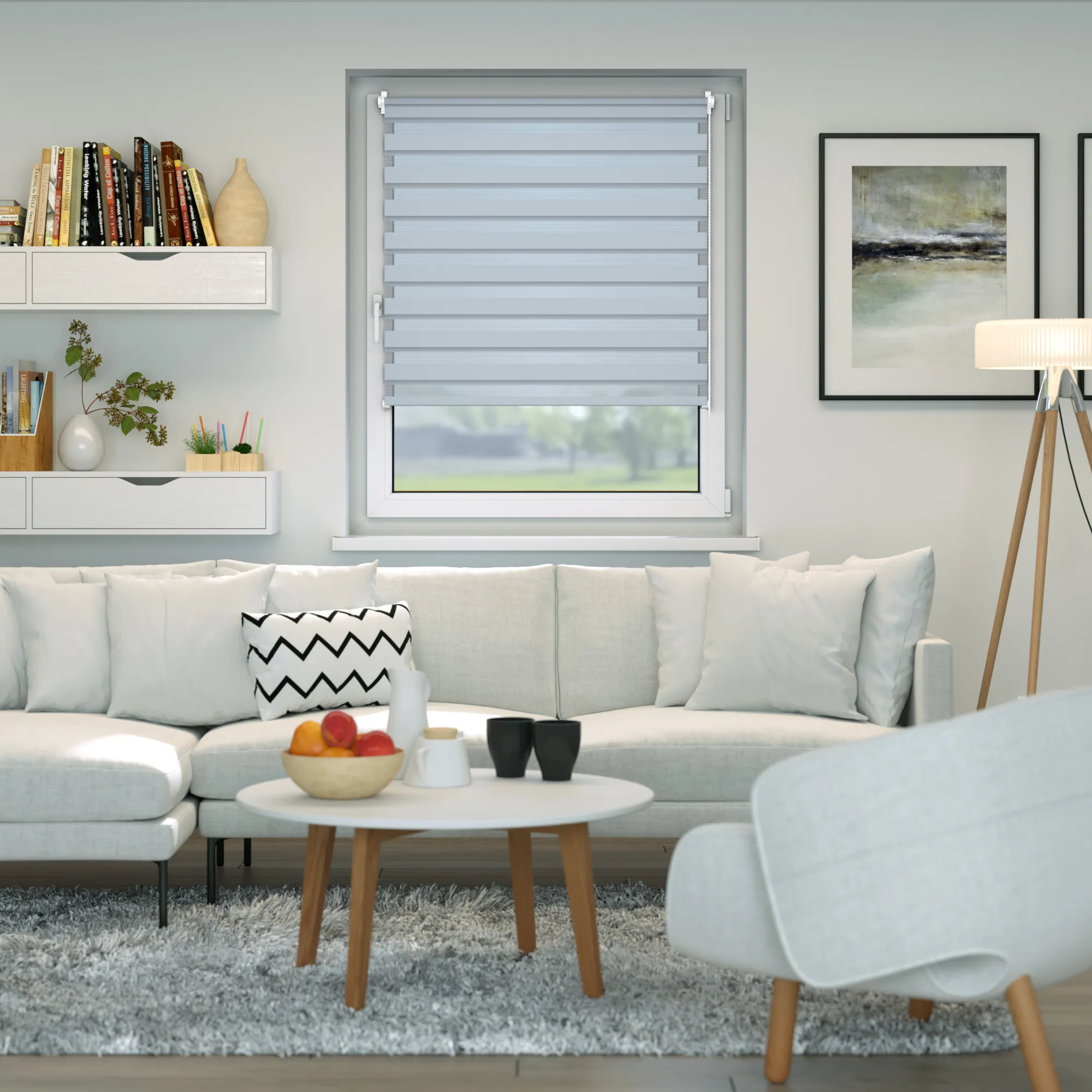 Zevra Doppelrollo / Duo Rollo | 35 x 160 cm, hellblau