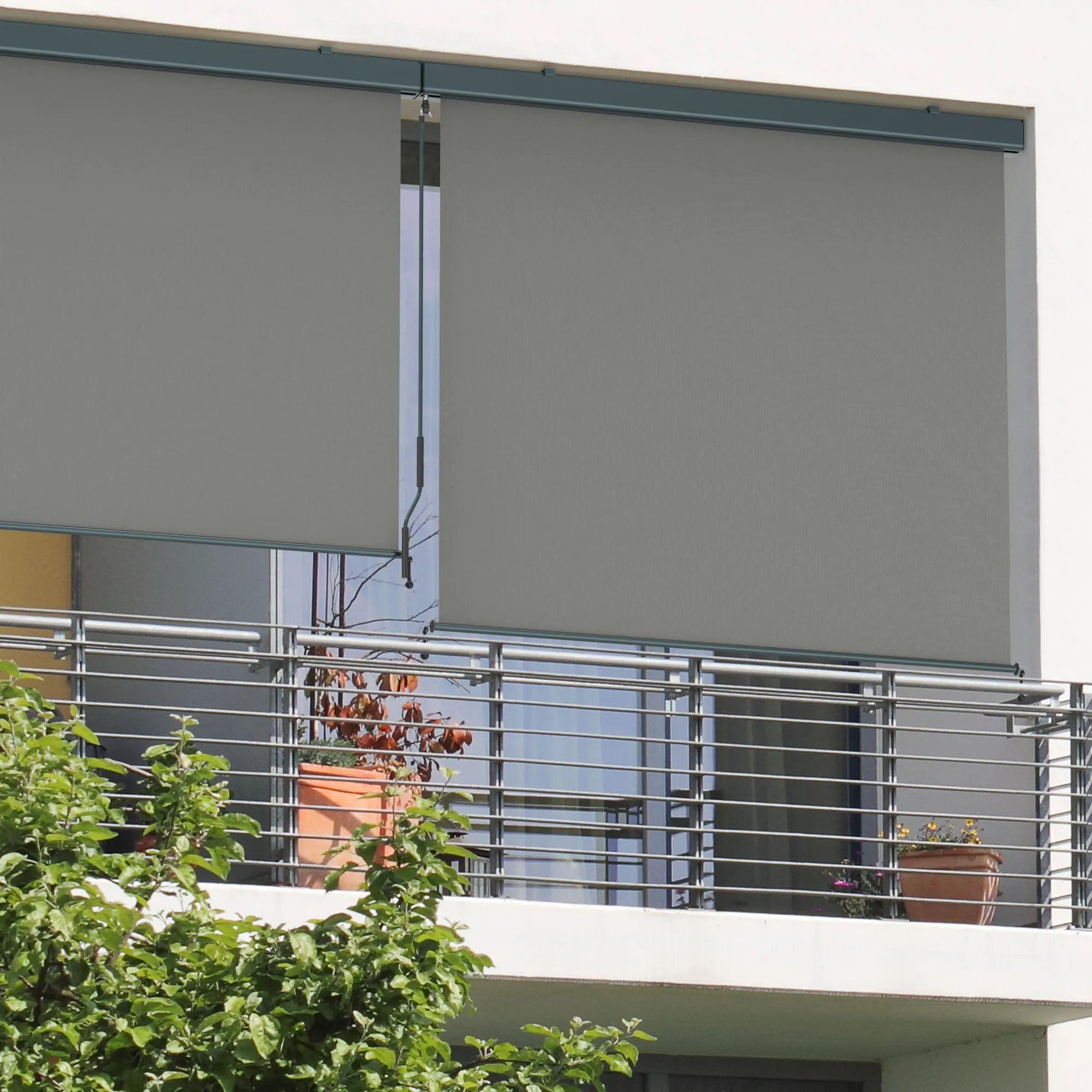 Toldo Vertical 2000 con Cajón & Manivela | 1,6 x 2,5 m, antracita/gris