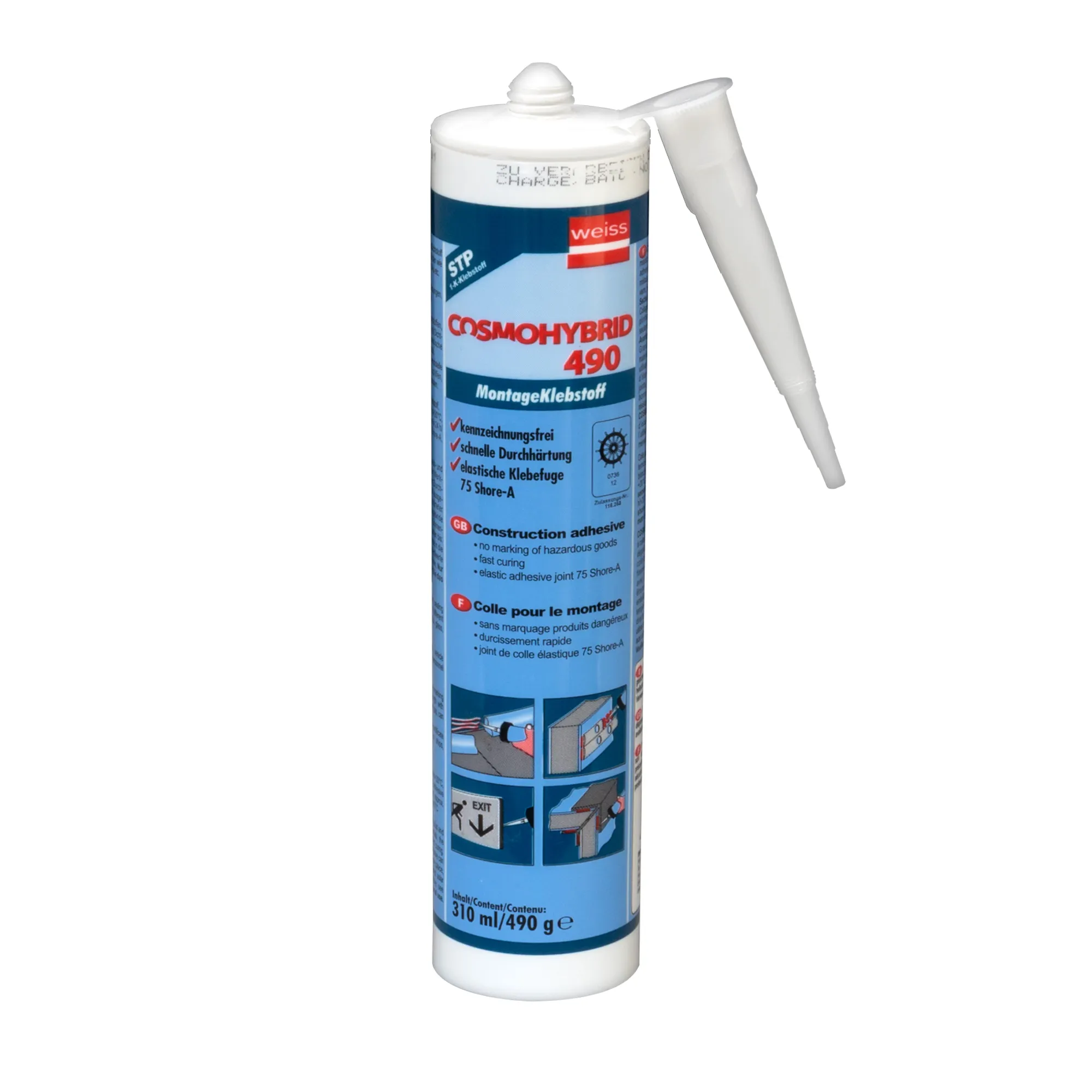 Klej montażowy COSMOHYBRID 490 1-K-STP | 310 ml, 470 g