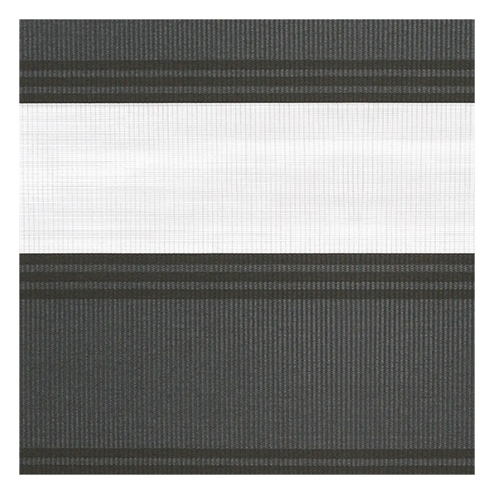 Stoffmuster für Doppelrollo nach Maß | B465 grau-schwarz / lichtdurchlässig / Stripes  Stoffmuster für Doppelrollo nach Maß | B465 grau-schwarz / lichtdurchlässig / Stripes