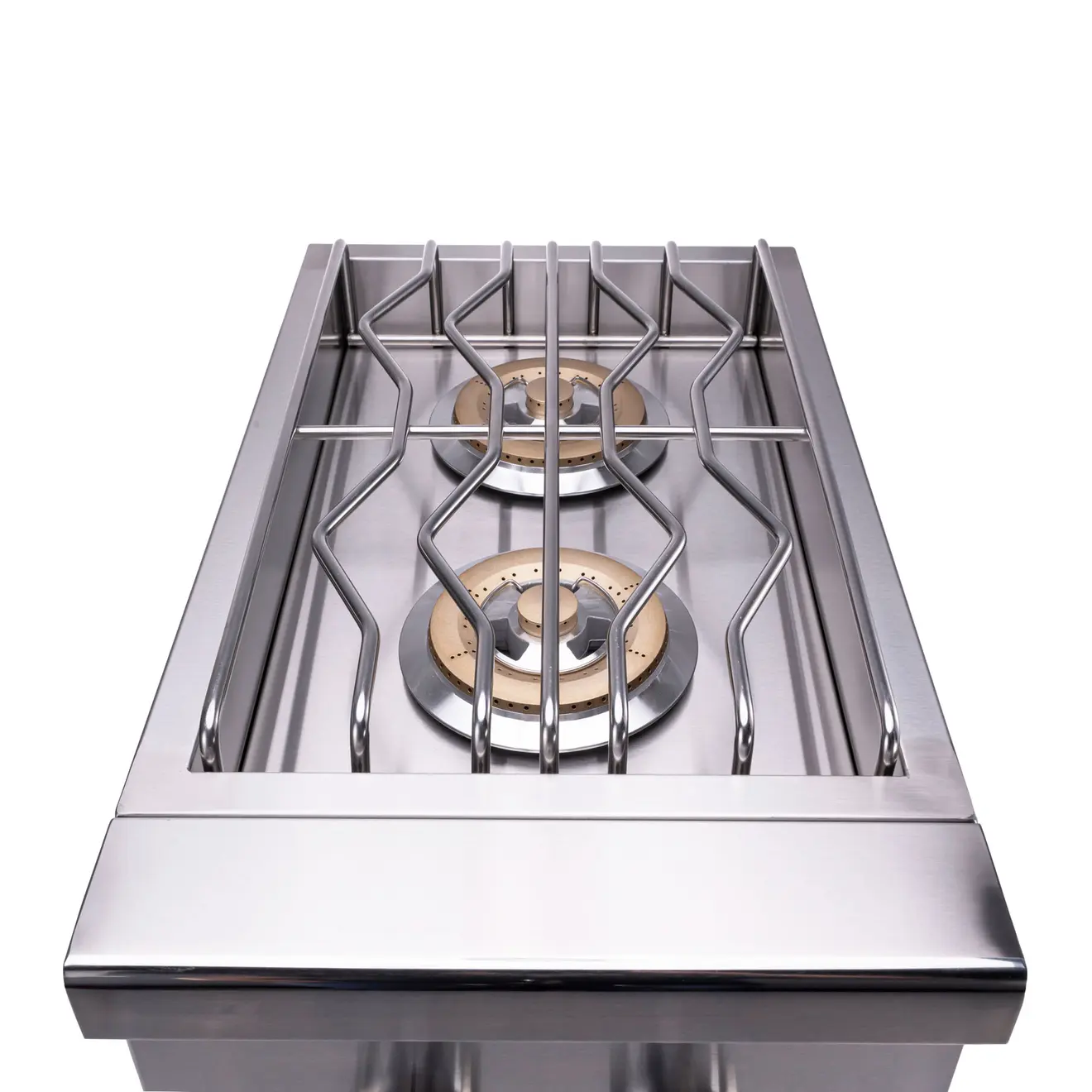 Detailbild von ZUNDA Edelstahl-Einbaumodul Doppel-Seitenbrenner