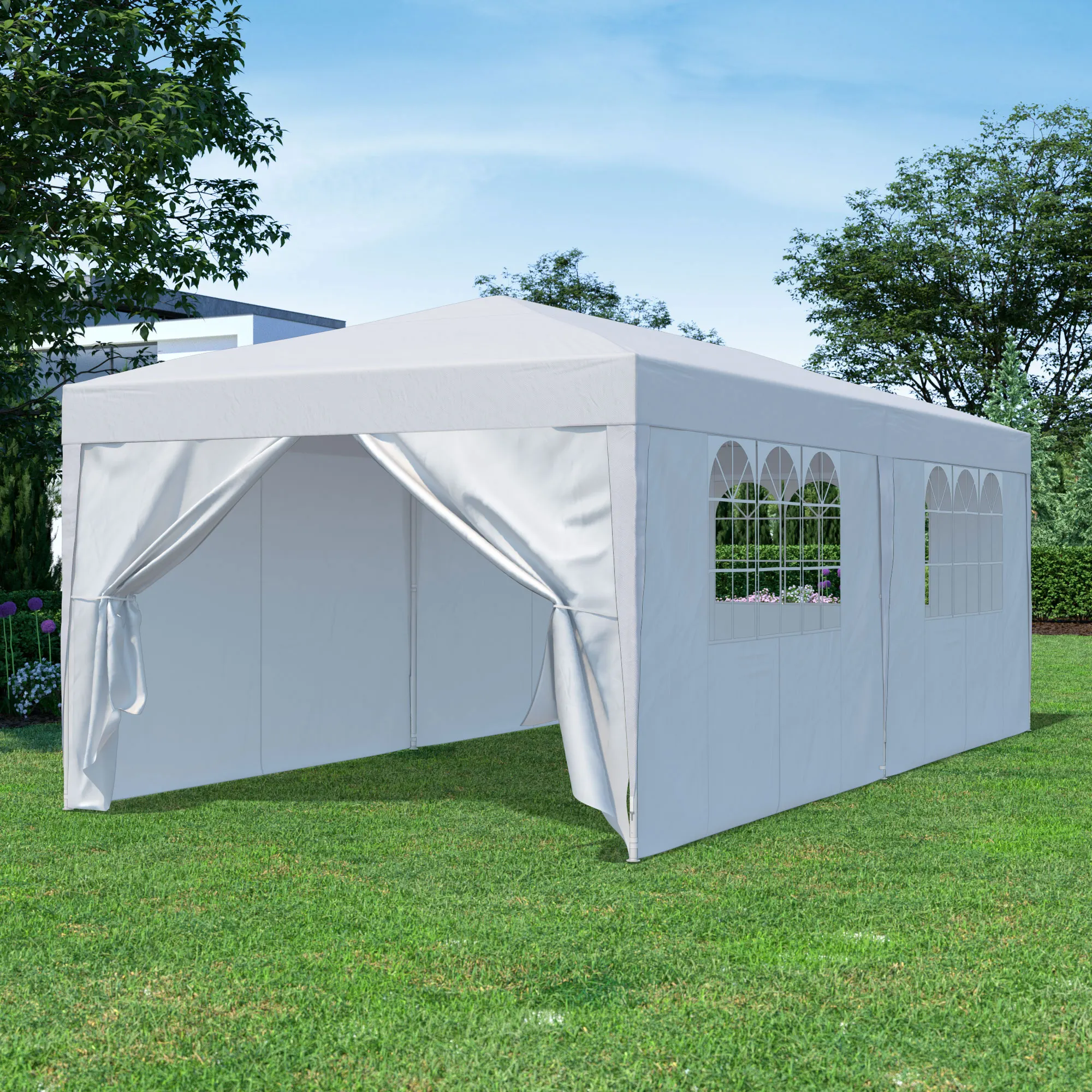 Parete laterale per gazebo SP-3 con finestre e apertura d'ingresso