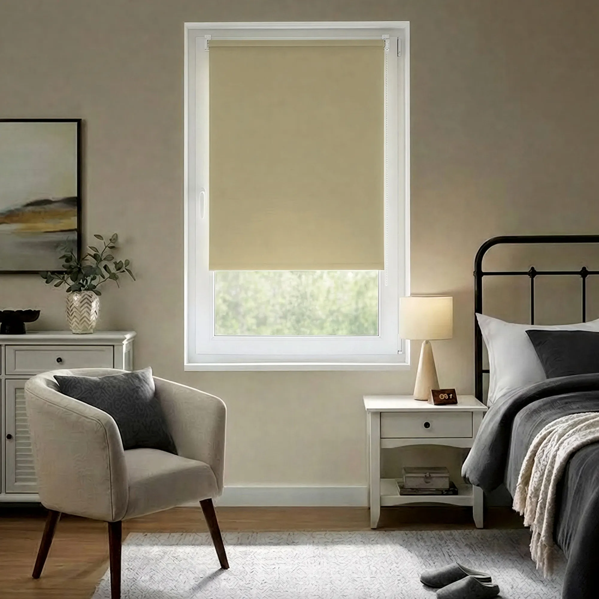 Tenda a rullo oscurante Tenebra Klemmfix | 35 x 160 cm, beige