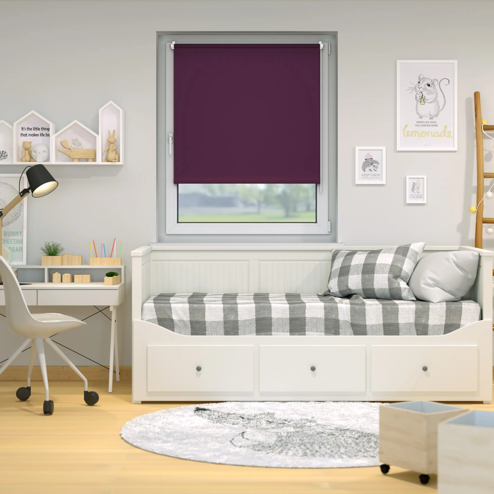 Store enrouleur occultant Tenebra Klemmfix | 90 x 160 cm, lilas / aubergine