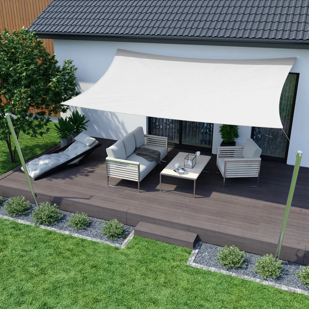 Sonnensegel - Polyester / wasserabweisend | 3,0 x 2,0 m, rechteckig, cremeweiß