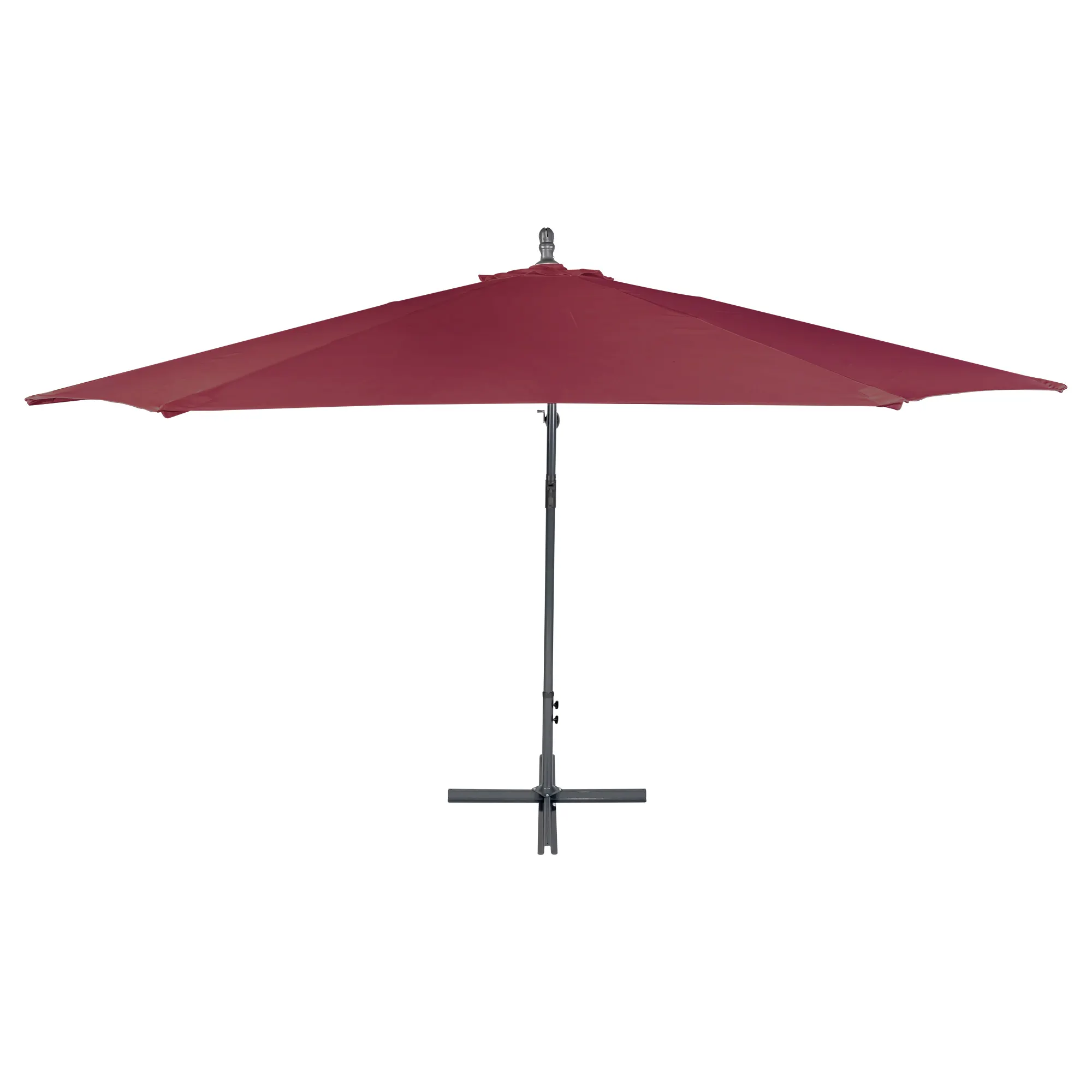 Ombrellone freestanding con supporto laterale e base a croce per ombra all'aperto