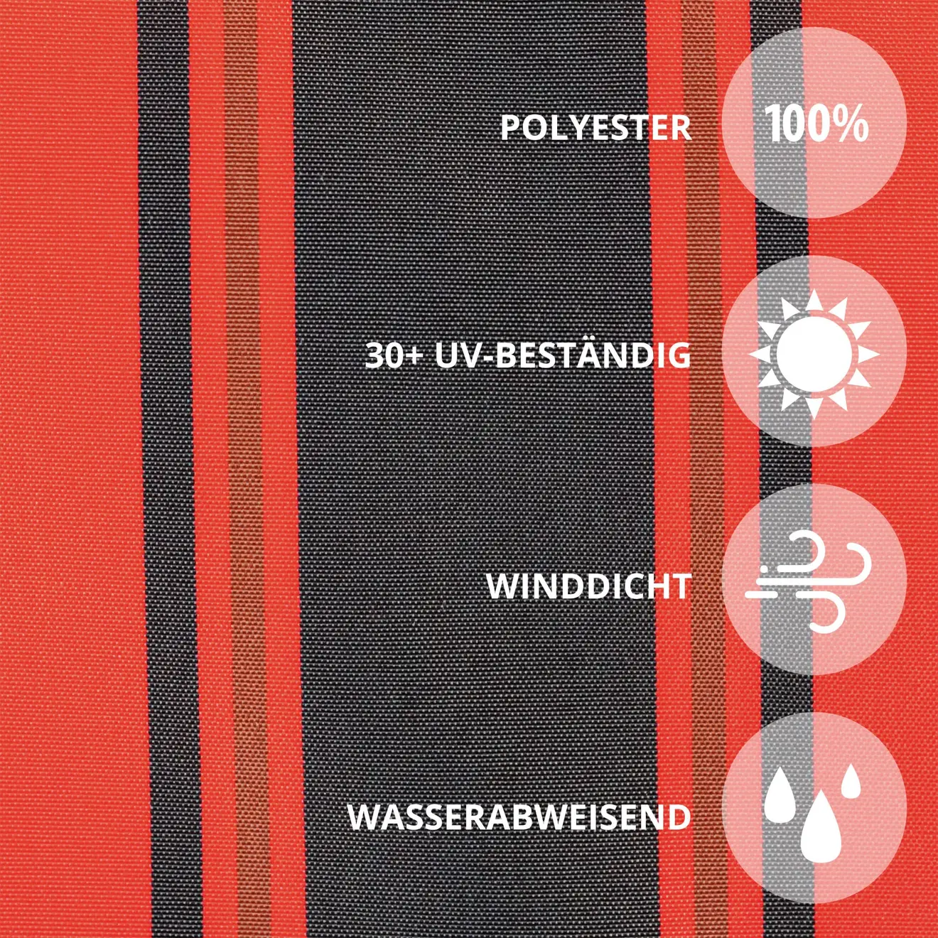 Klemm- und Balkonmarkise JAM 2000, wetterbeständig, UV-Schutz, winddicht, wasserabweisend