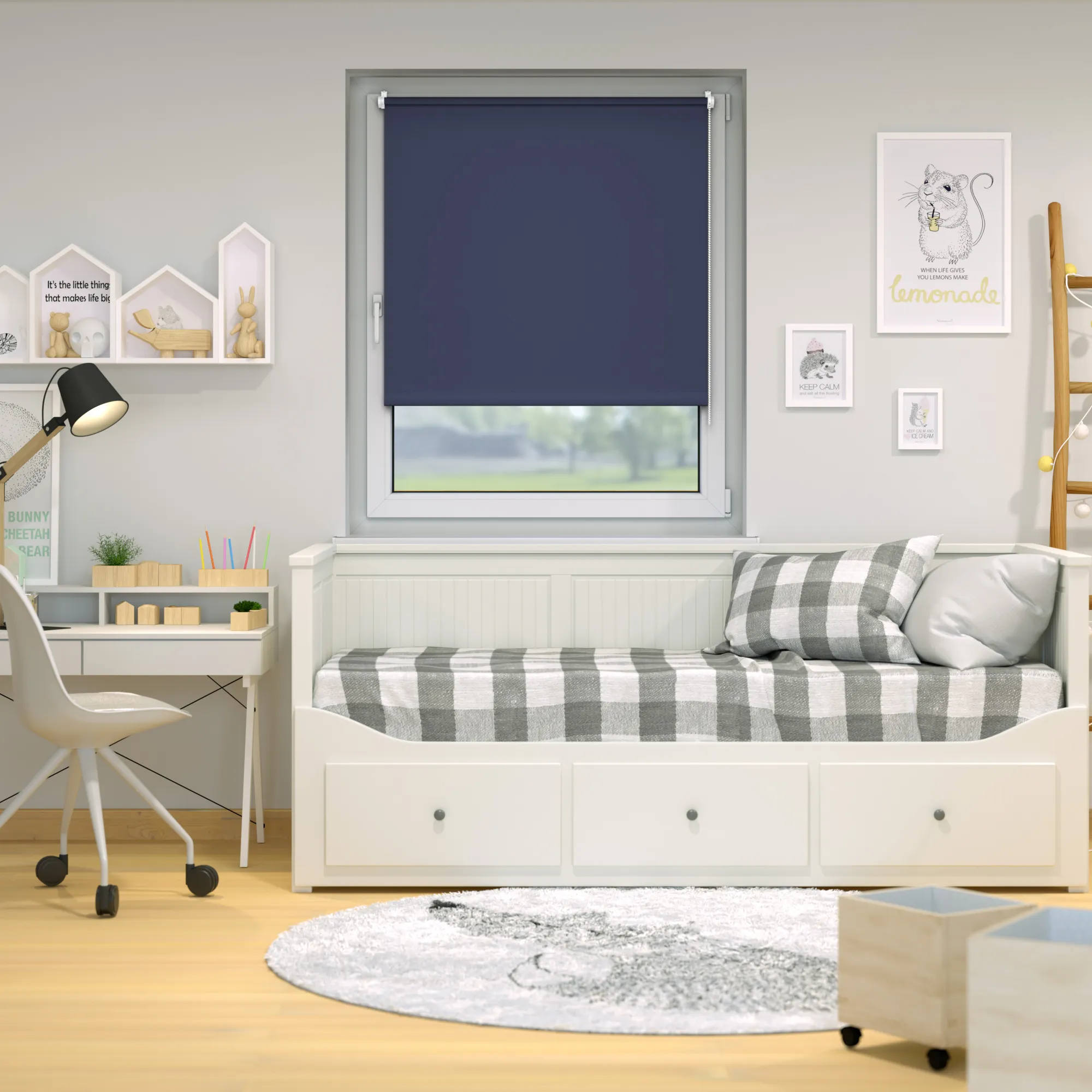 Estor Enrollable Opaco Tenebra Klemmfix | 35 x 160 cm, azul oscuro