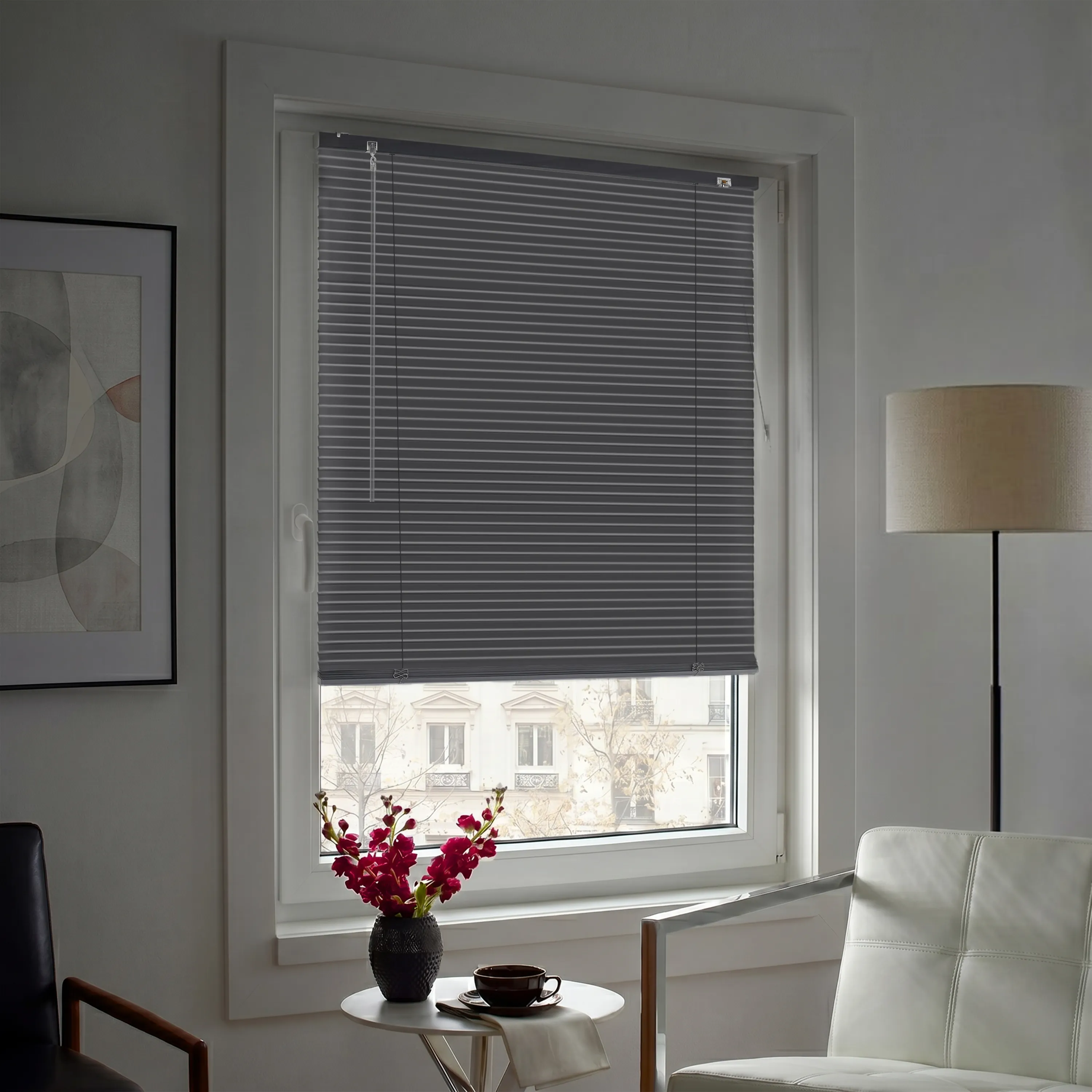 Veneziana in alluminio LightLess Prime | 25 mm, oscurante, 50 x 130 cm, grigio ardesia opaco