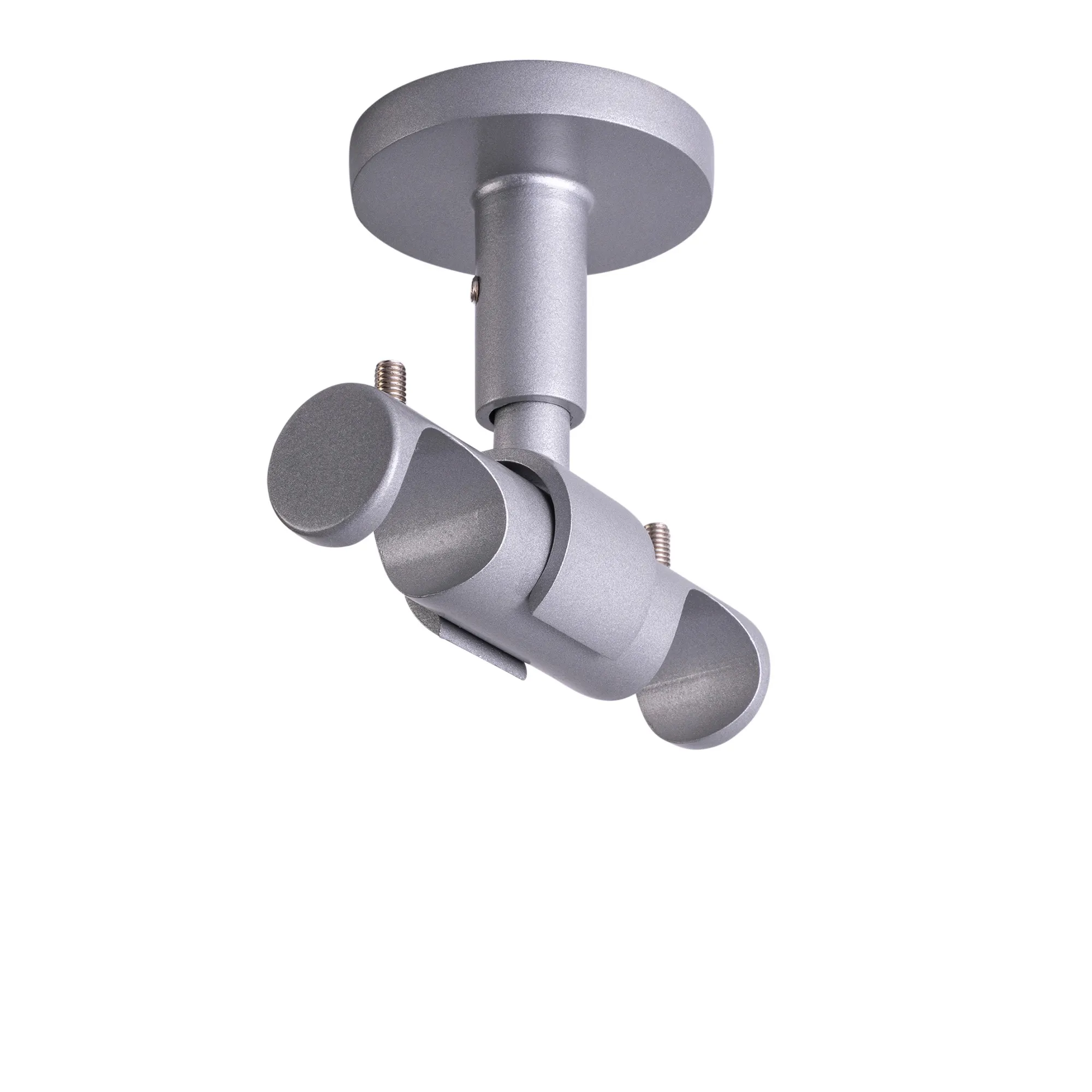 Deckenhalter für Gardinenstange mit Innenlauf | ⌀ 19 mm, silber, 2-läufig