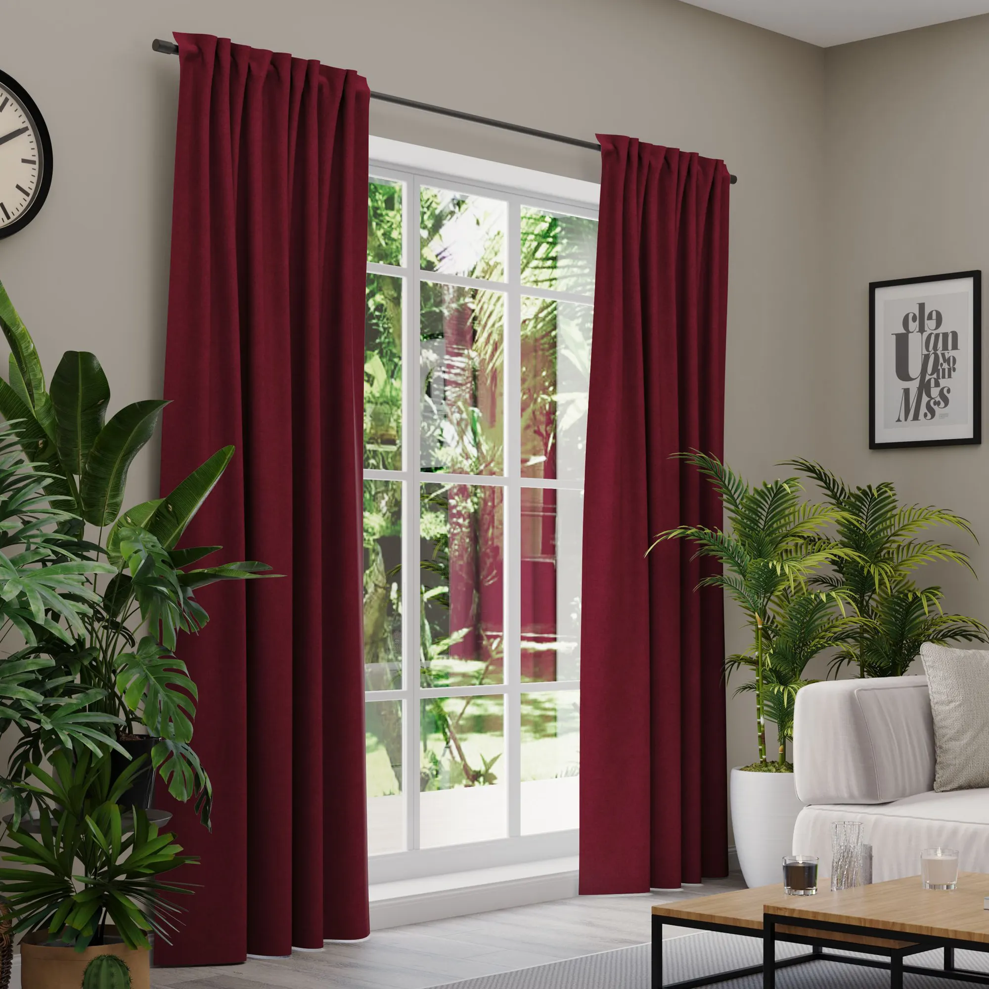 Premium Line Gardinen und Vorhänge | Cosy, blickdicht, bordeaux