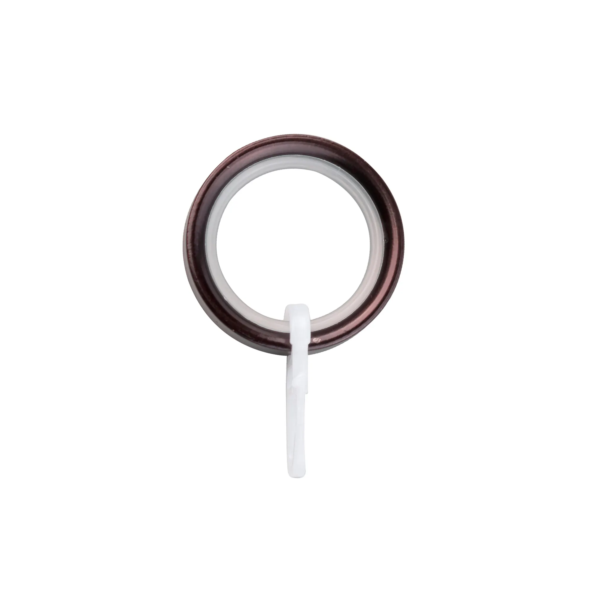 Gardinenring-Flachring mit Faltenlegehaken | ⌀ 19 mm, rot-bronze gebürstet, 10 Stück