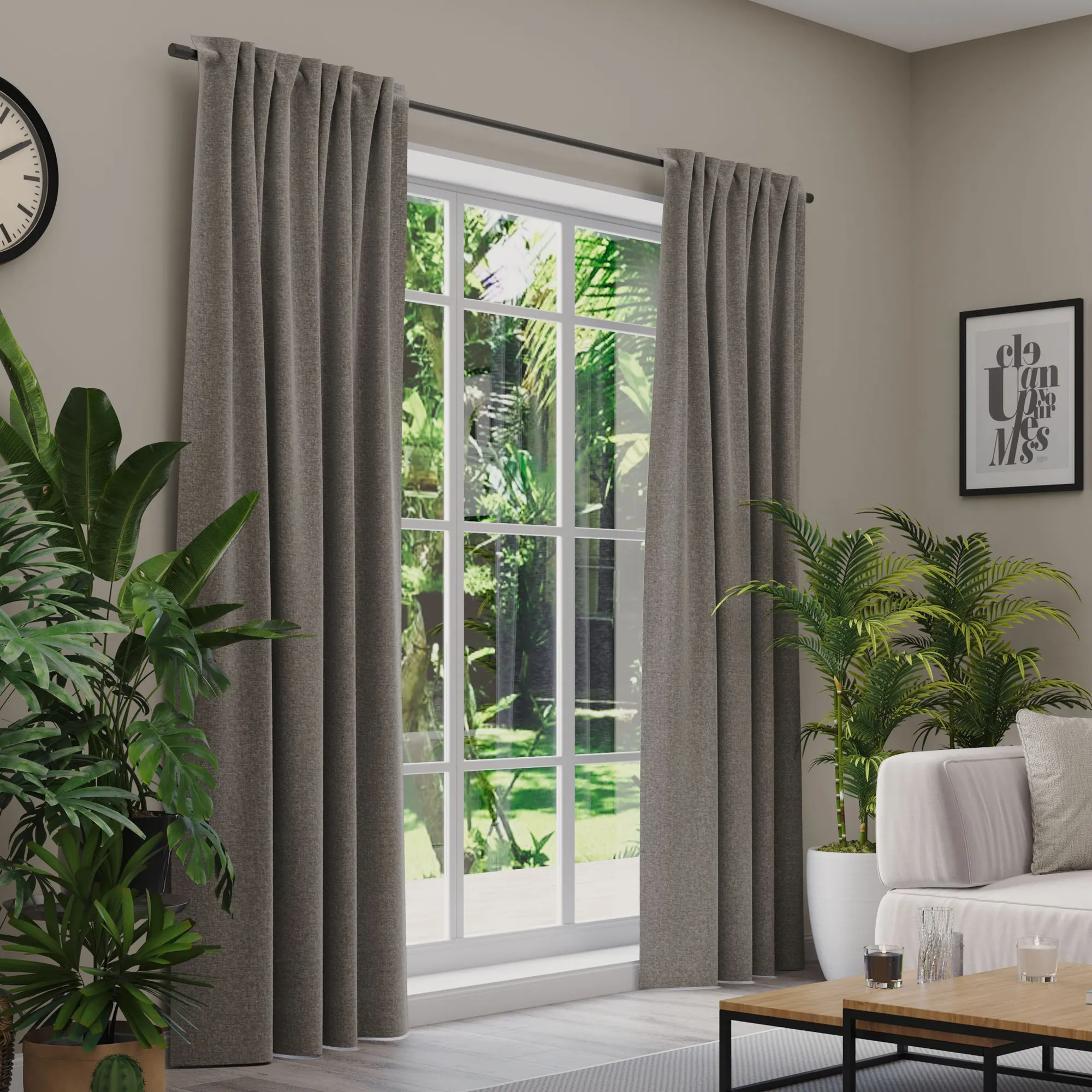 Premium Line Gardinen und Vorhänge | Acoustic, blickdicht, taupe