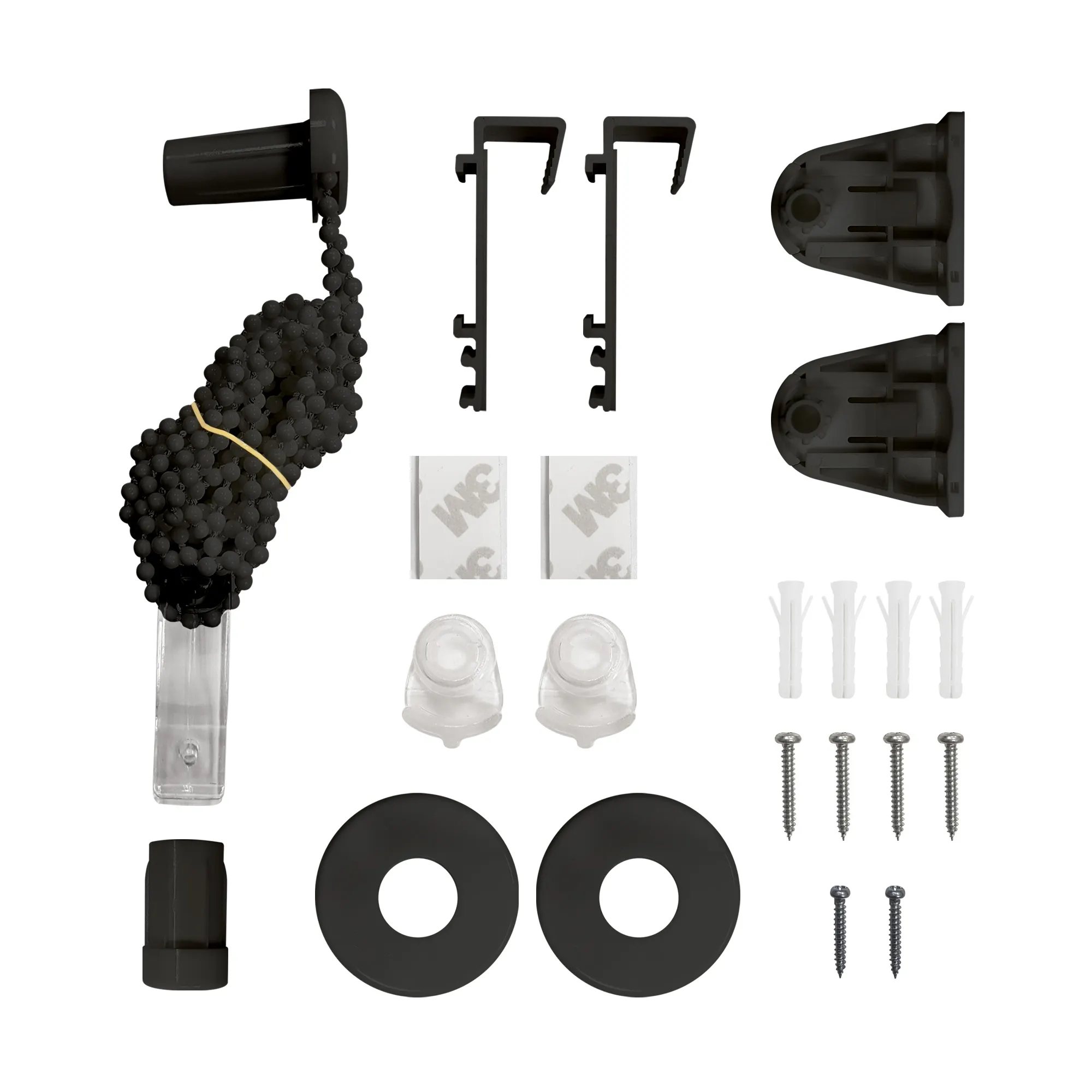 Ersatzteil-Set komplett für Klemmfix Doppelrollo / Duorollo | schwarz