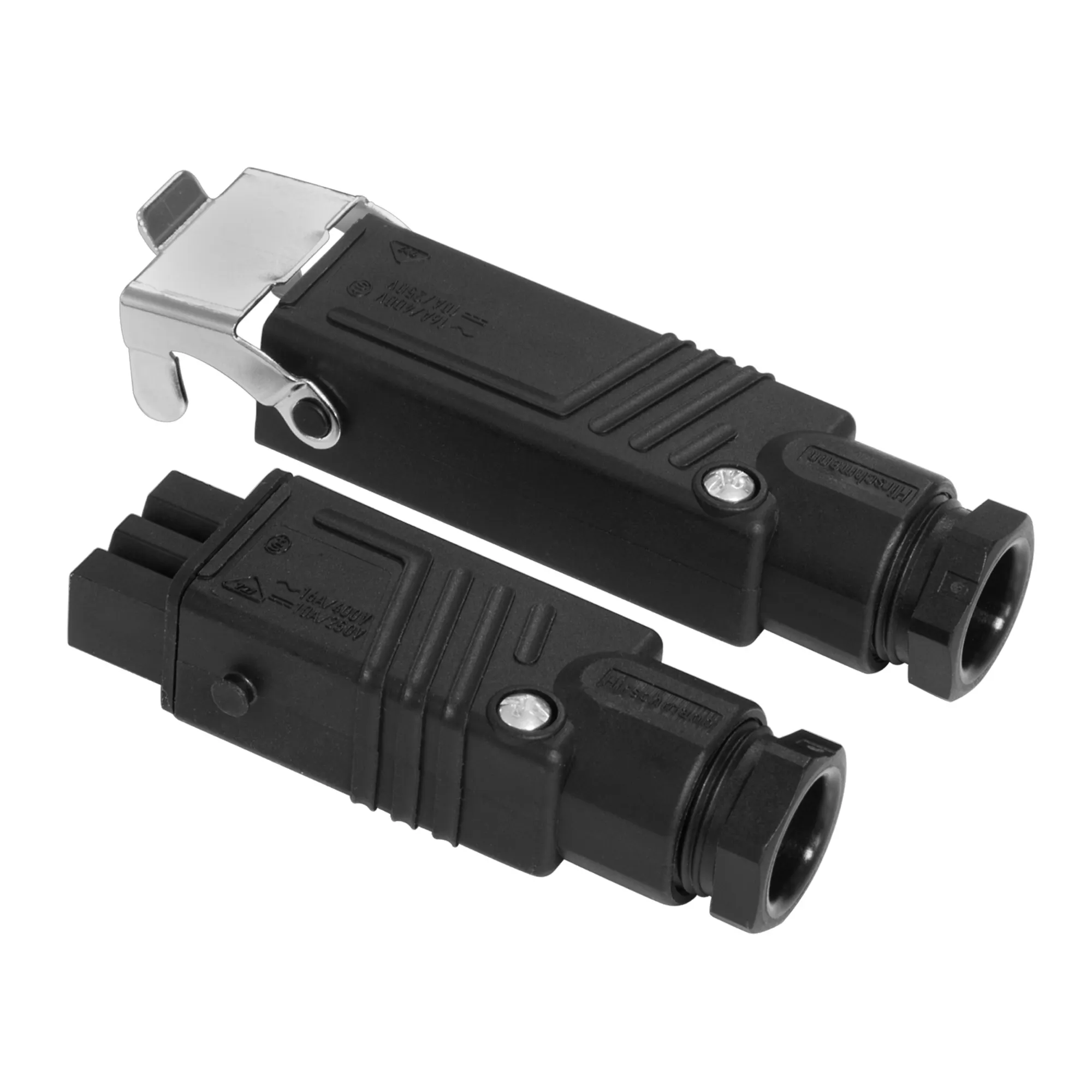 Set di spine con connettore e spina, incluso il gancio di sicurezza, per connessioni elettriche